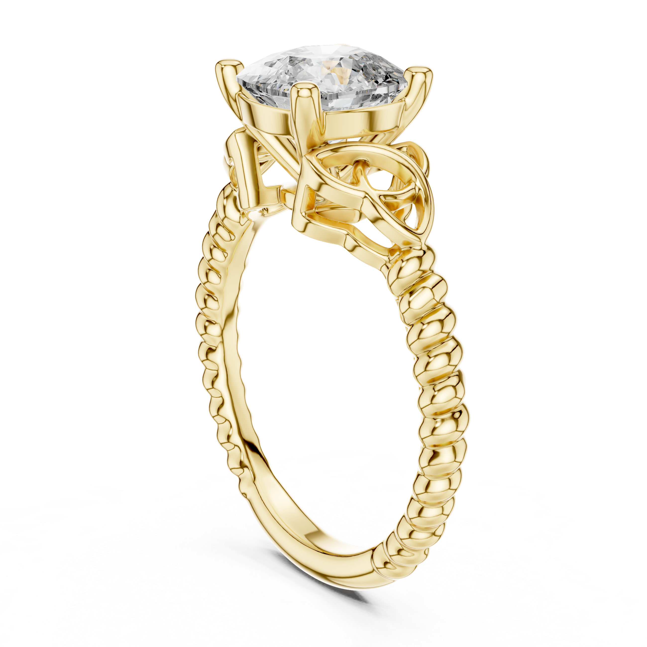 Cushion Cut Brilliant Moissanite VVS1 Eternity Engagement Ring