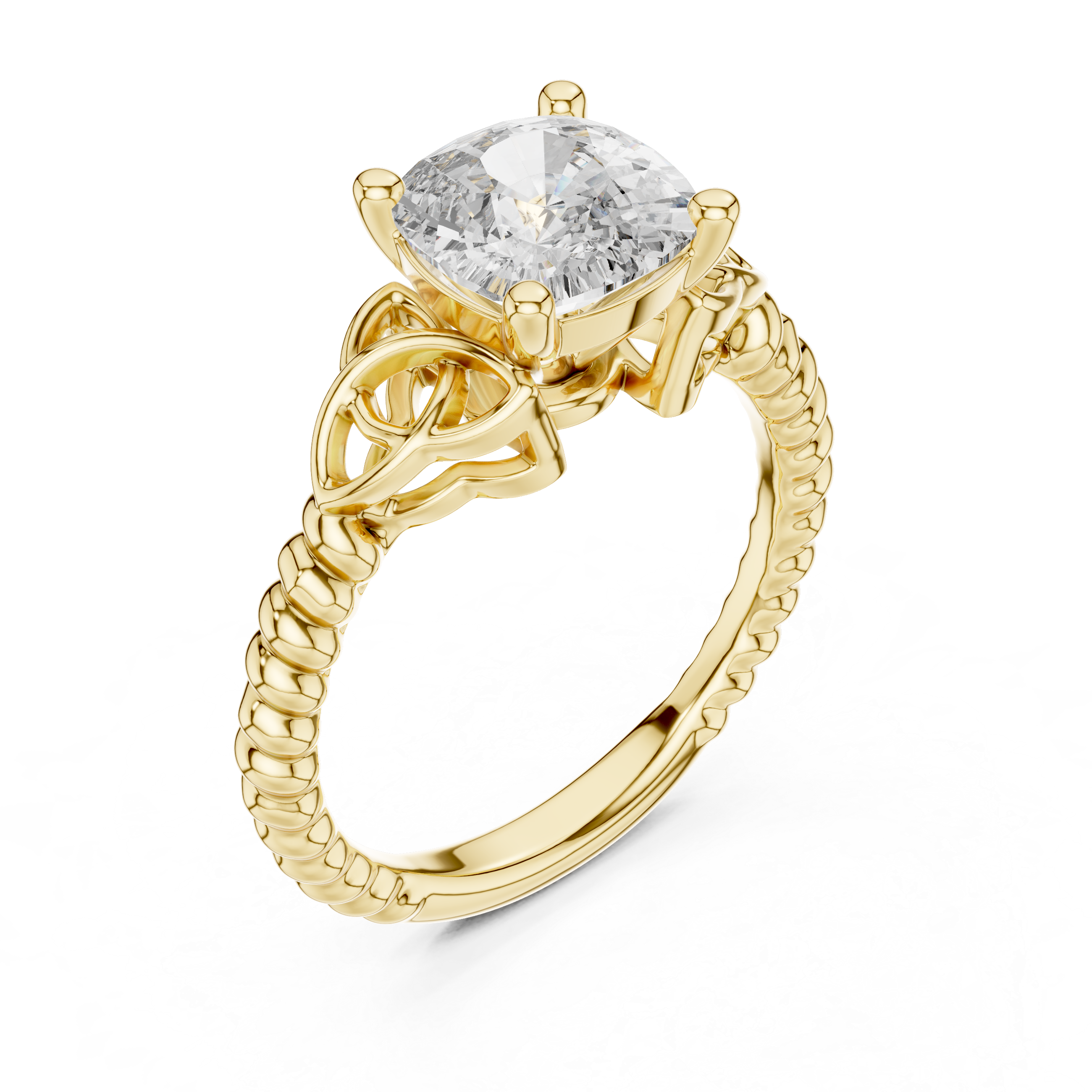 Cushion Cut Brilliant Moissanite VVS1 Eternity Engagement Ring