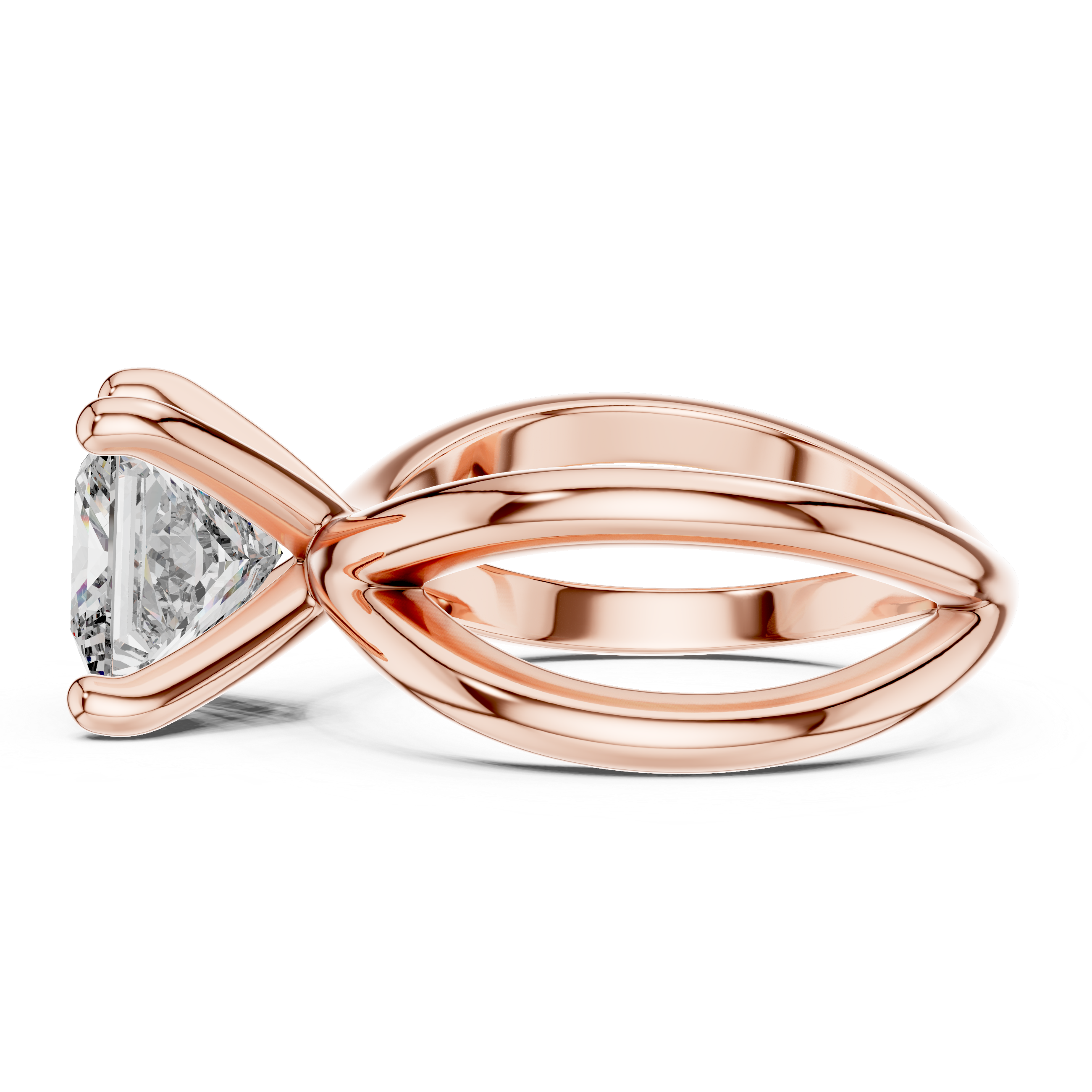 Princess Cut Brilliant Moissanite VVS1 Eternity Engagement Ring