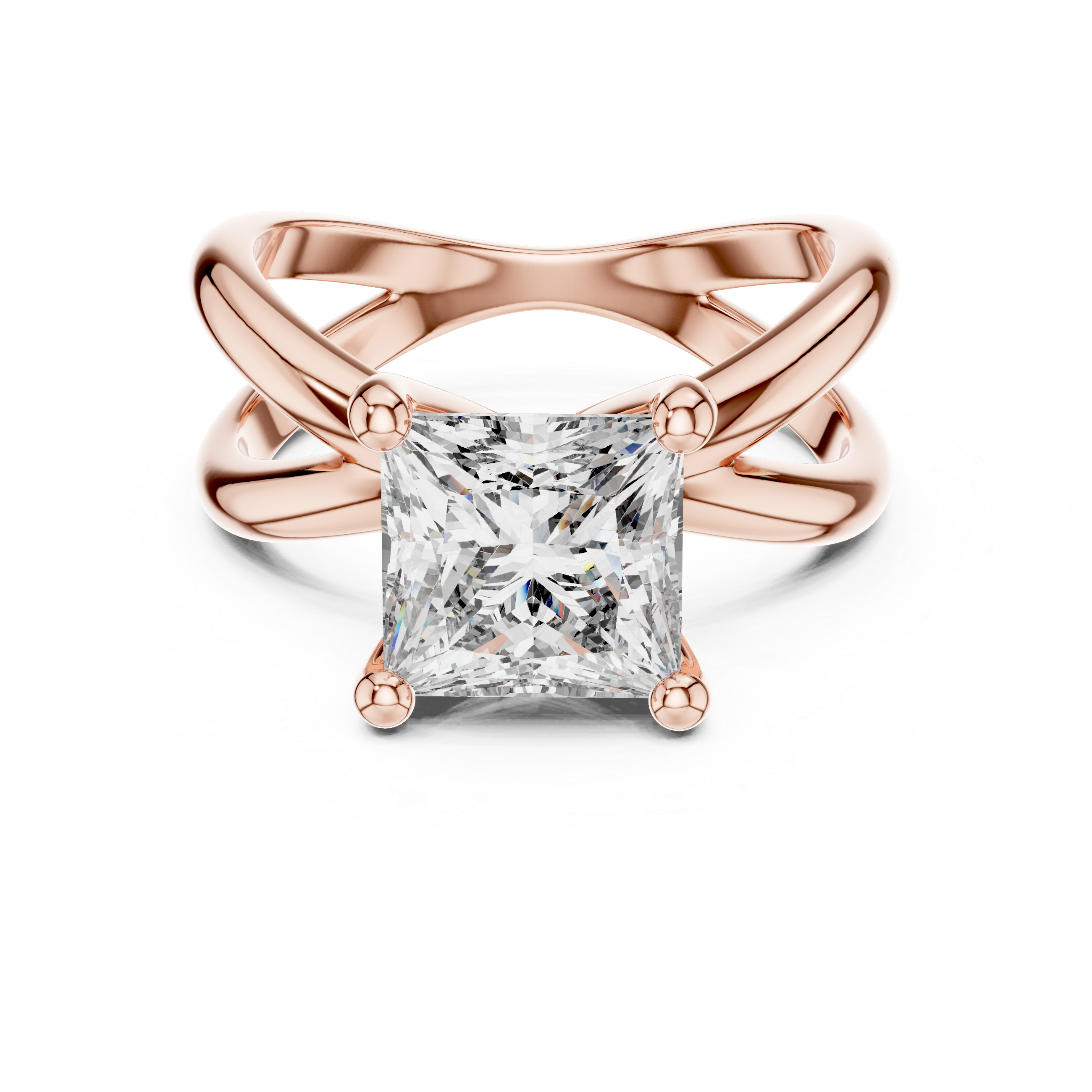 Princess Cut Brilliant Moissanite VVS1 Eternity Engagement Ring
