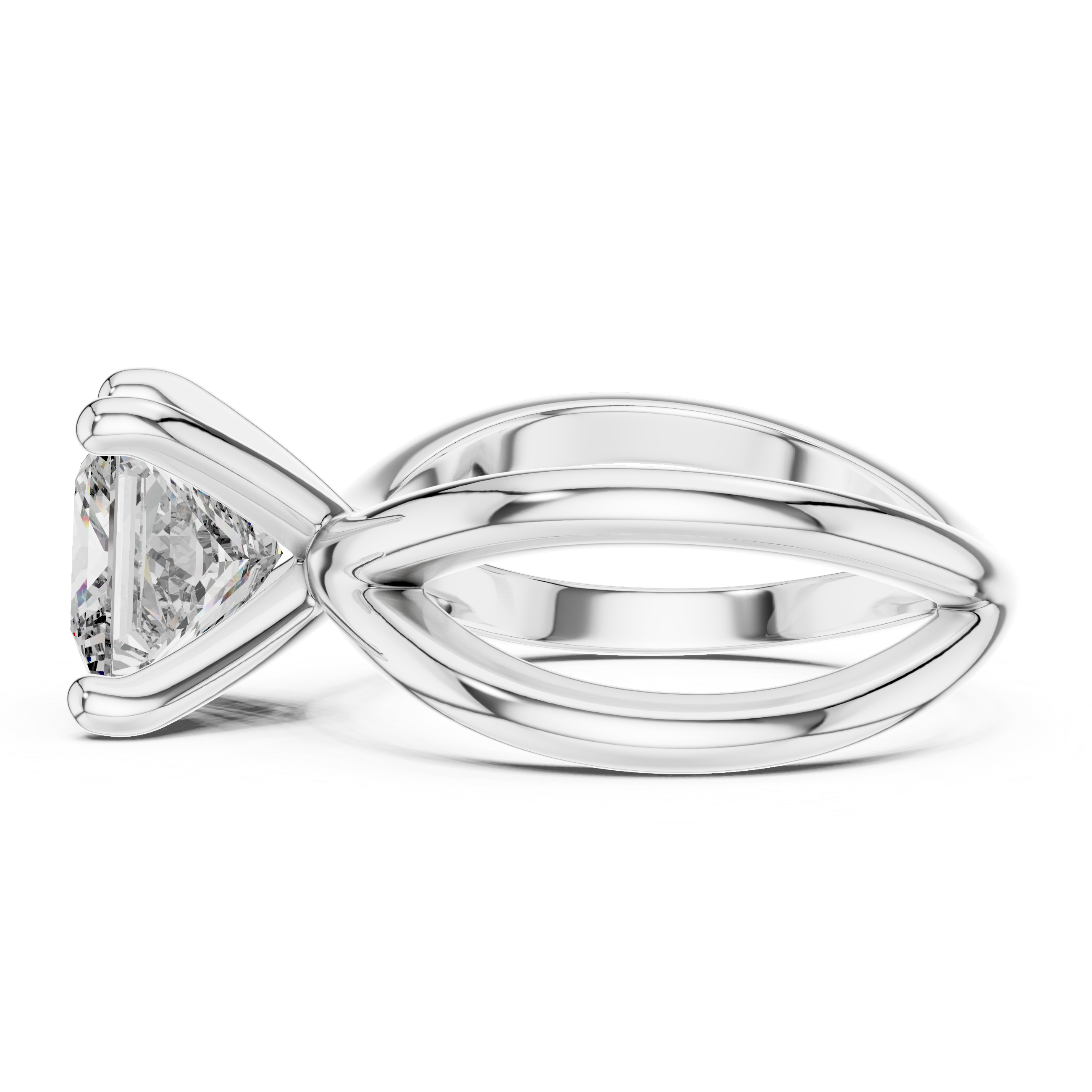 Princess Cut Brilliant Moissanite VVS1 Eternity Engagement Ring