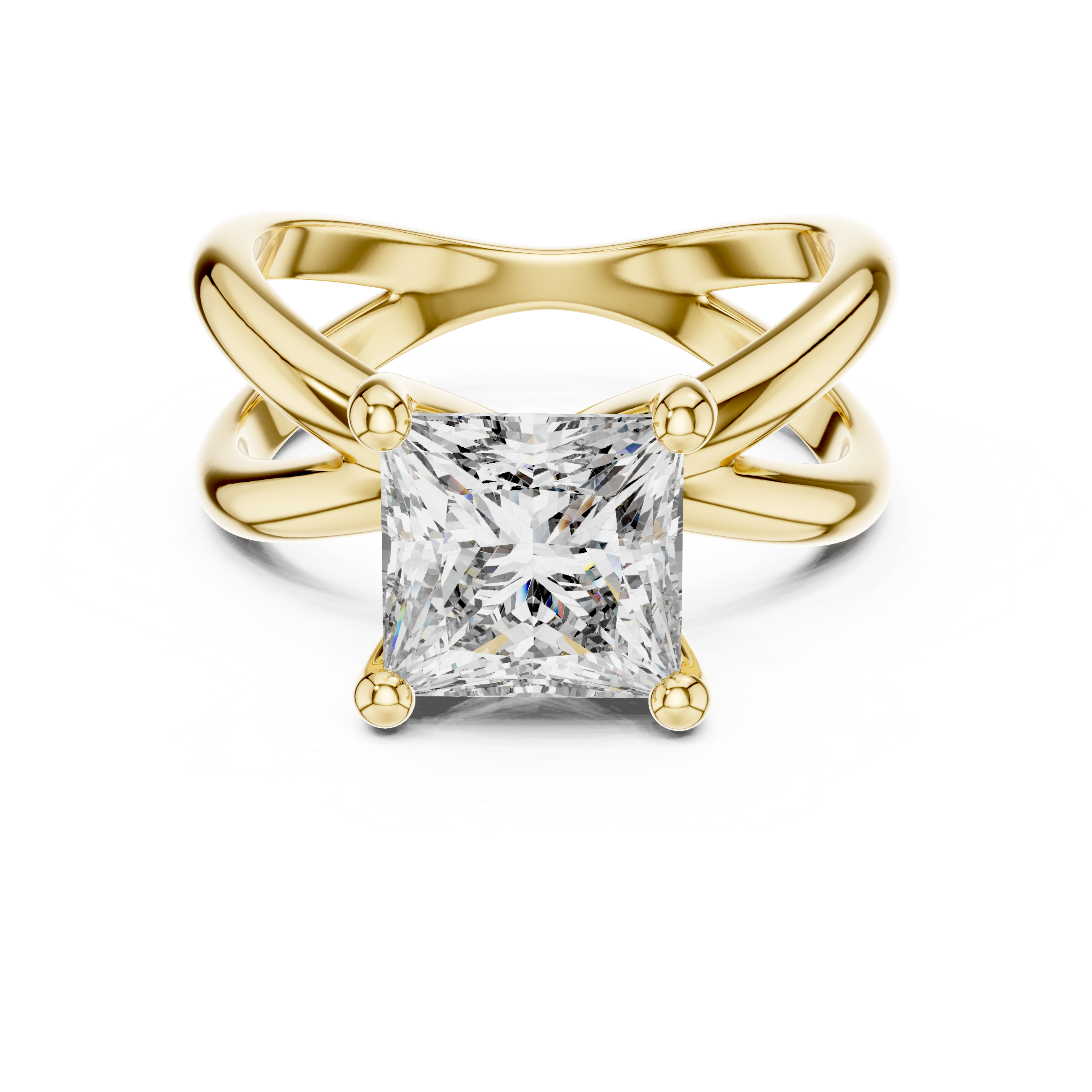 Princess Cut Brilliant Moissanite VVS1 Eternity Engagement Ring