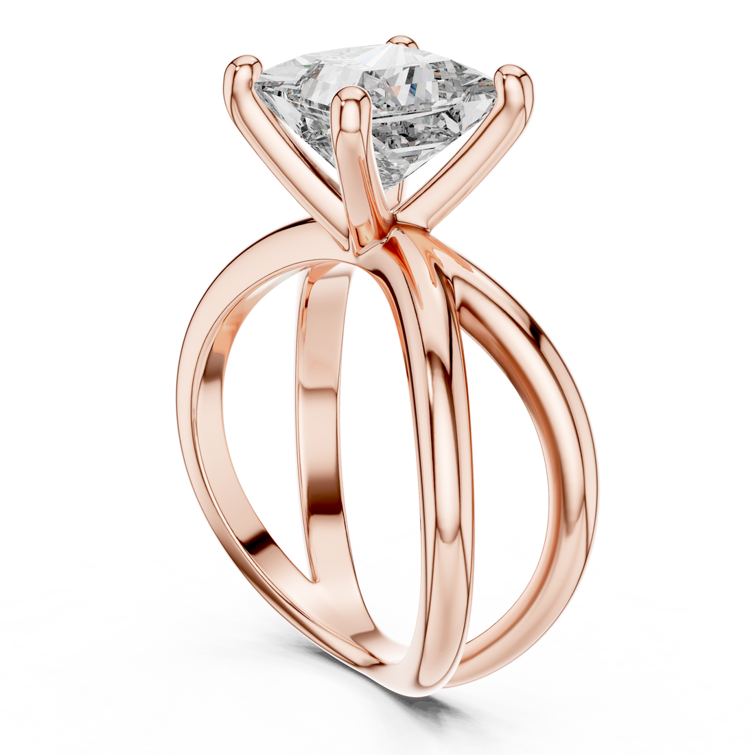 Princess Cut Brilliant Moissanite VVS1 Eternity Engagement Ring