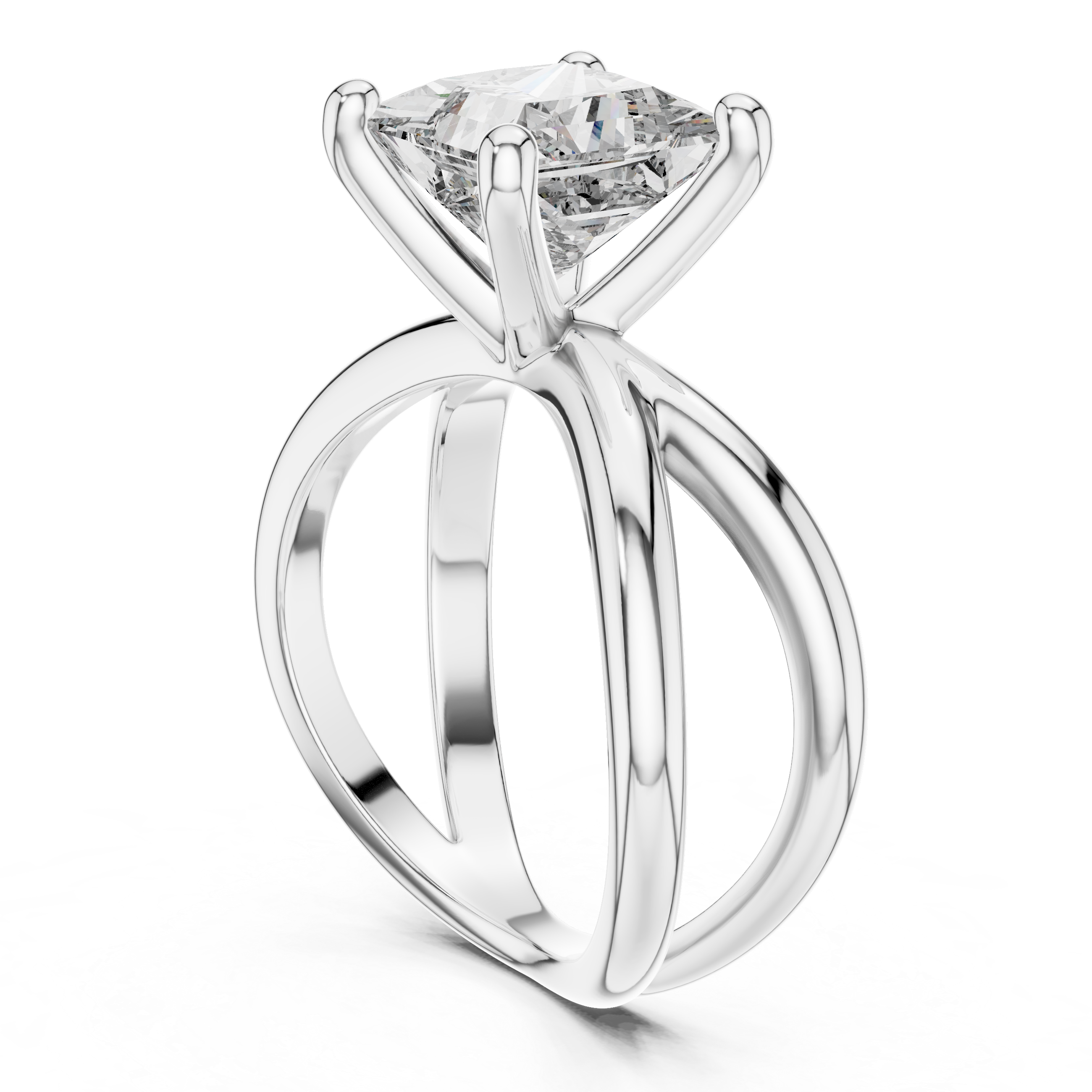 Princess Cut Brilliant Moissanite VVS1 Eternity Engagement Ring