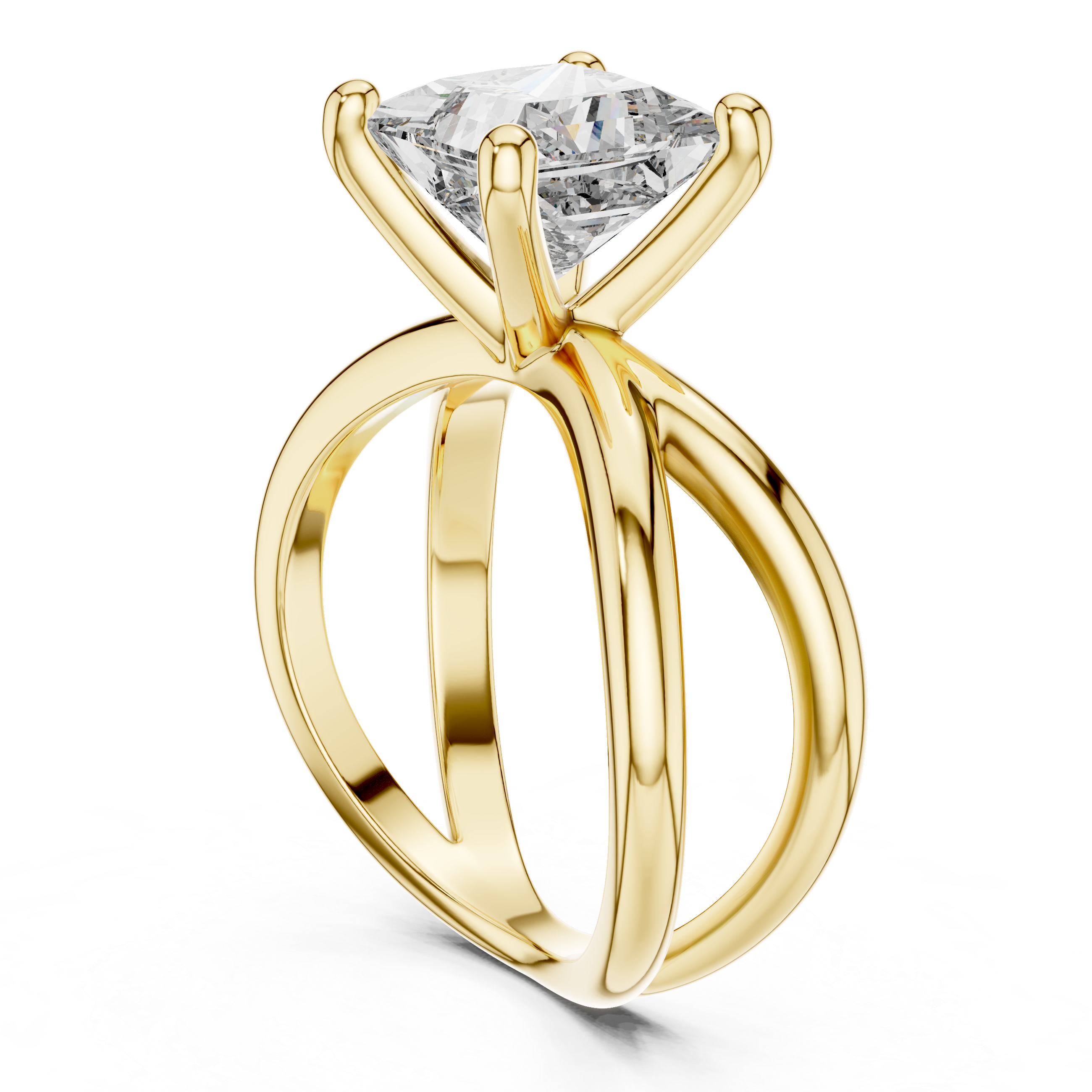 Princess Cut Brilliant Moissanite VVS1 Eternity Engagement Ring