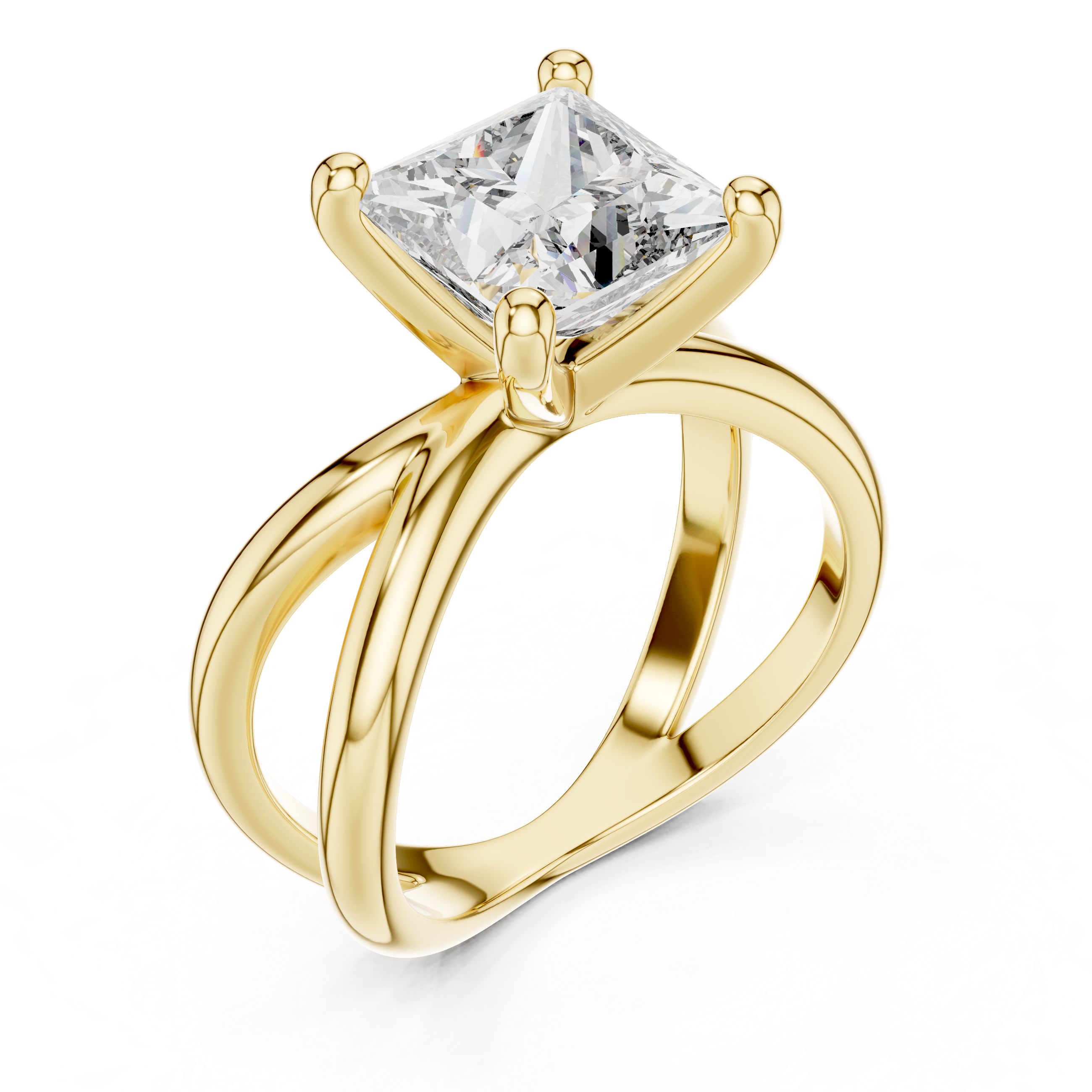 Princess Cut Brilliant Moissanite VVS1 Eternity Engagement Ring