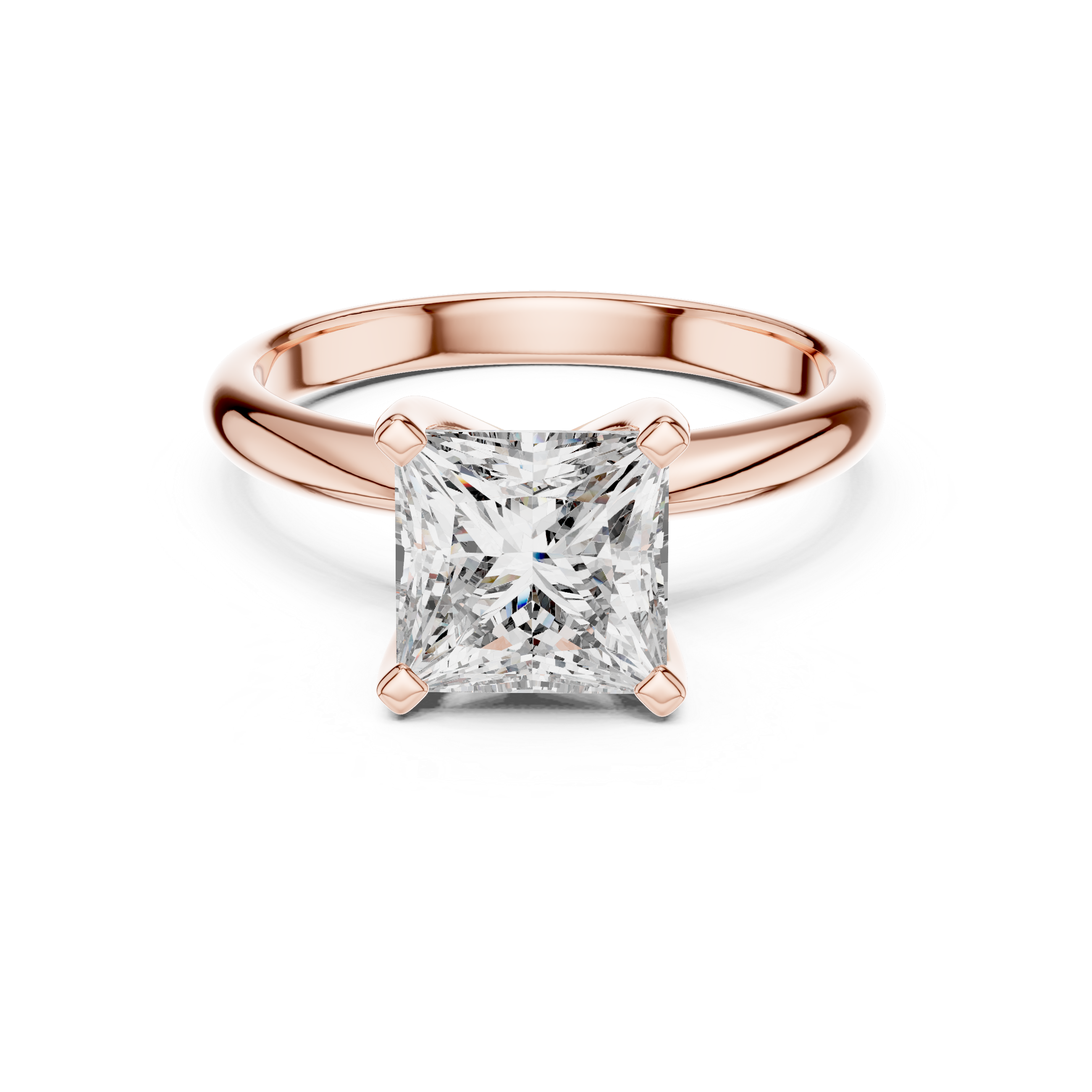 Princess Cut Brilliant Moissanite VVS1 Eternity Engagement Ring