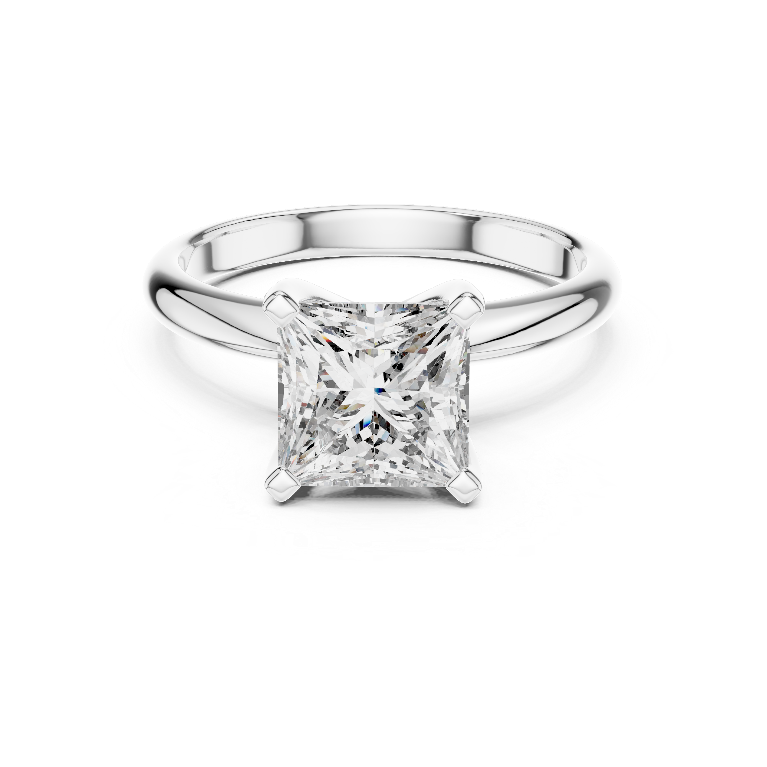 Princess Cut Brilliant Moissanite VVS1 Eternity Engagement Ring