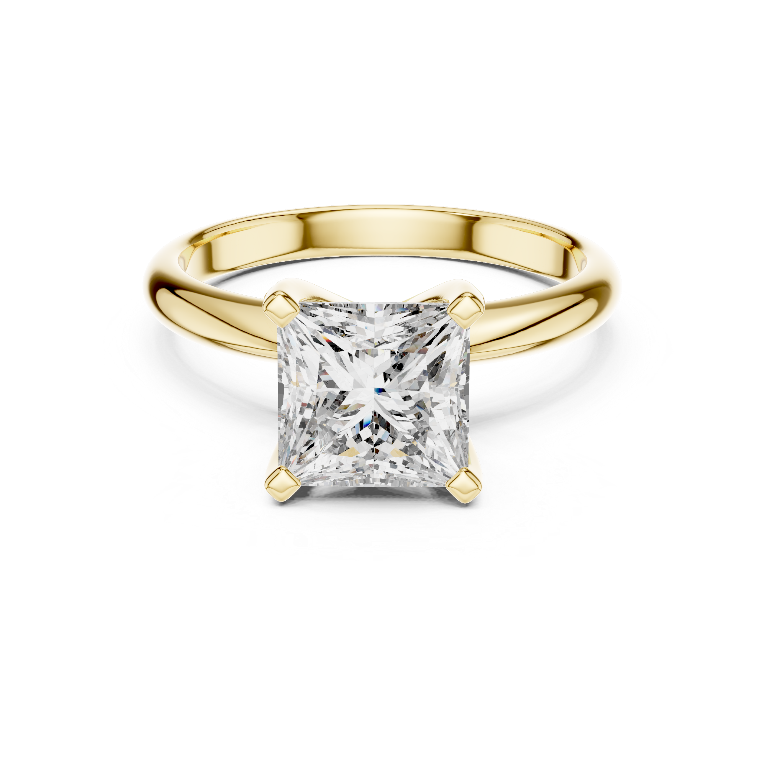 Princess Cut Brilliant Moissanite VVS1 Eternity Engagement Ring