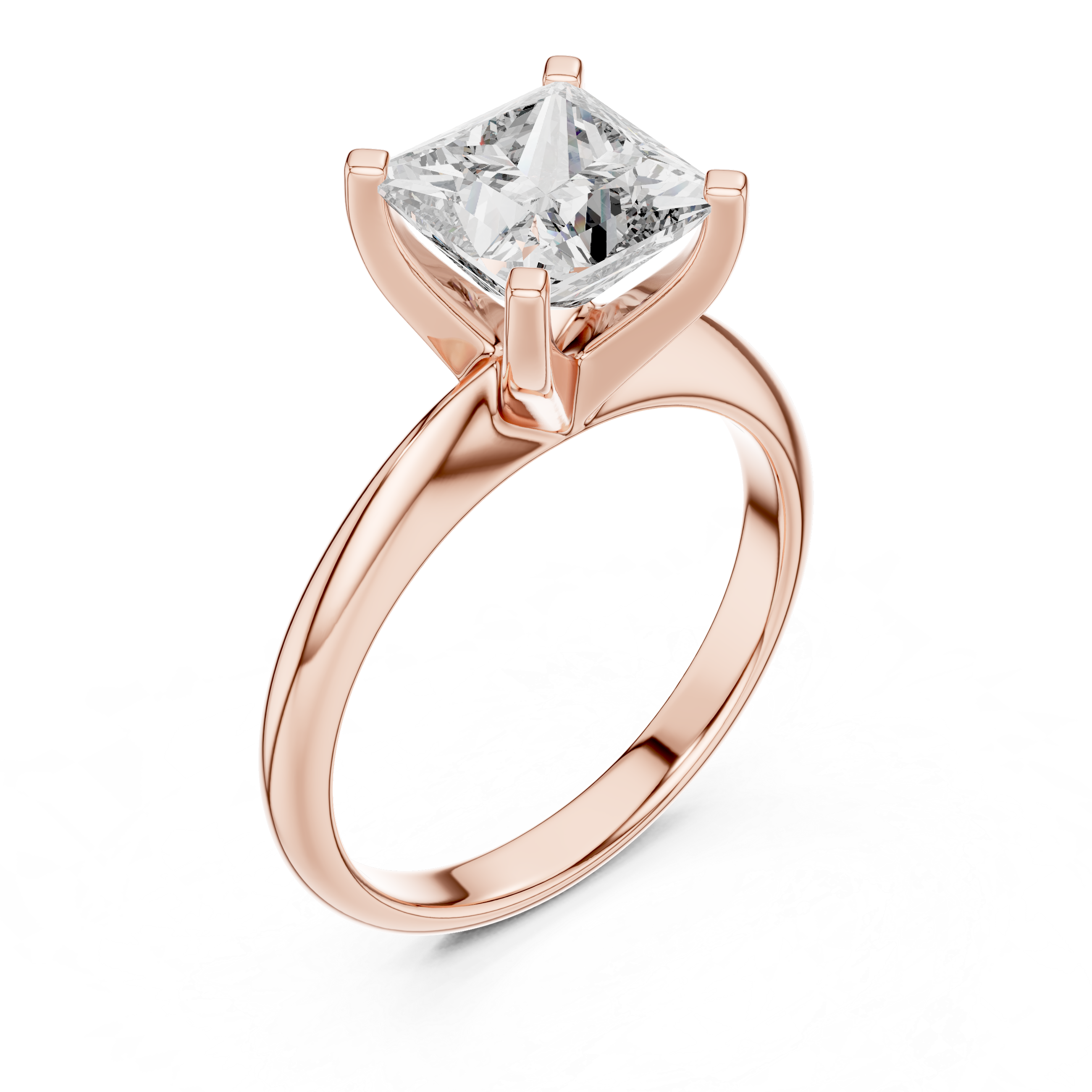 Princess Cut Brilliant Moissanite VVS1 Eternity Engagement Ring