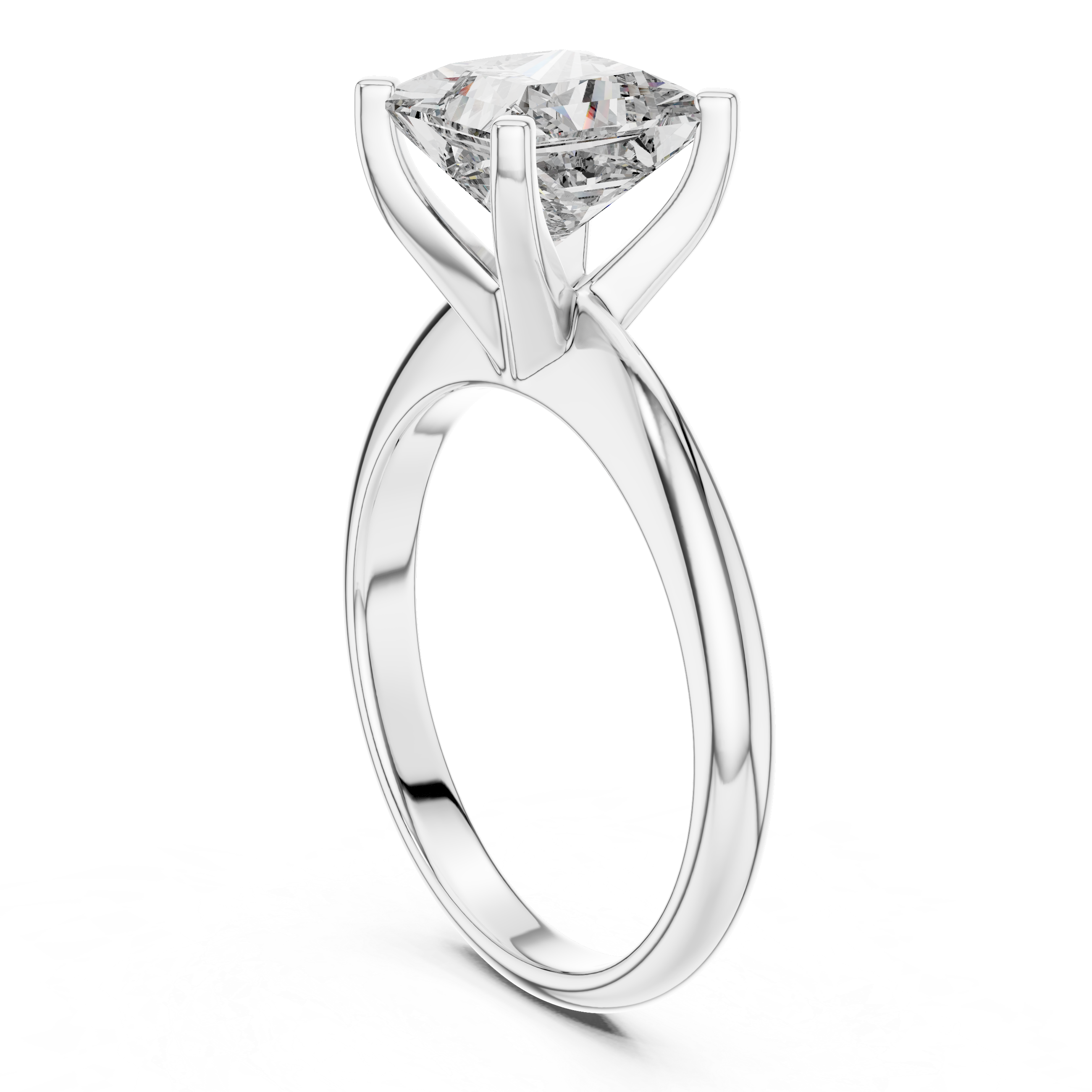 Princess Cut Brilliant Moissanite VVS1 Eternity Engagement Ring