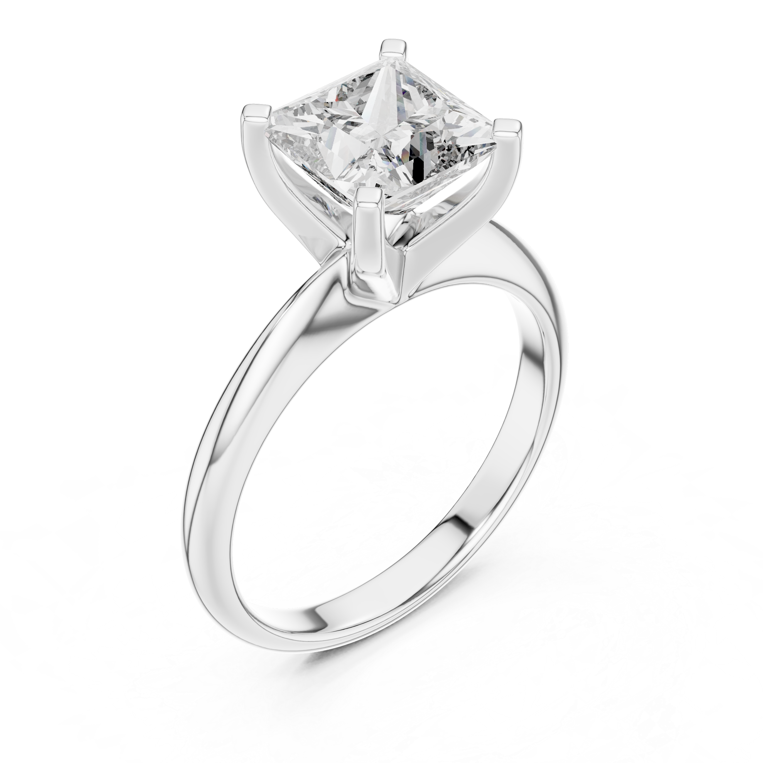 Princess Cut Brilliant Moissanite VVS1 Eternity Engagement Ring