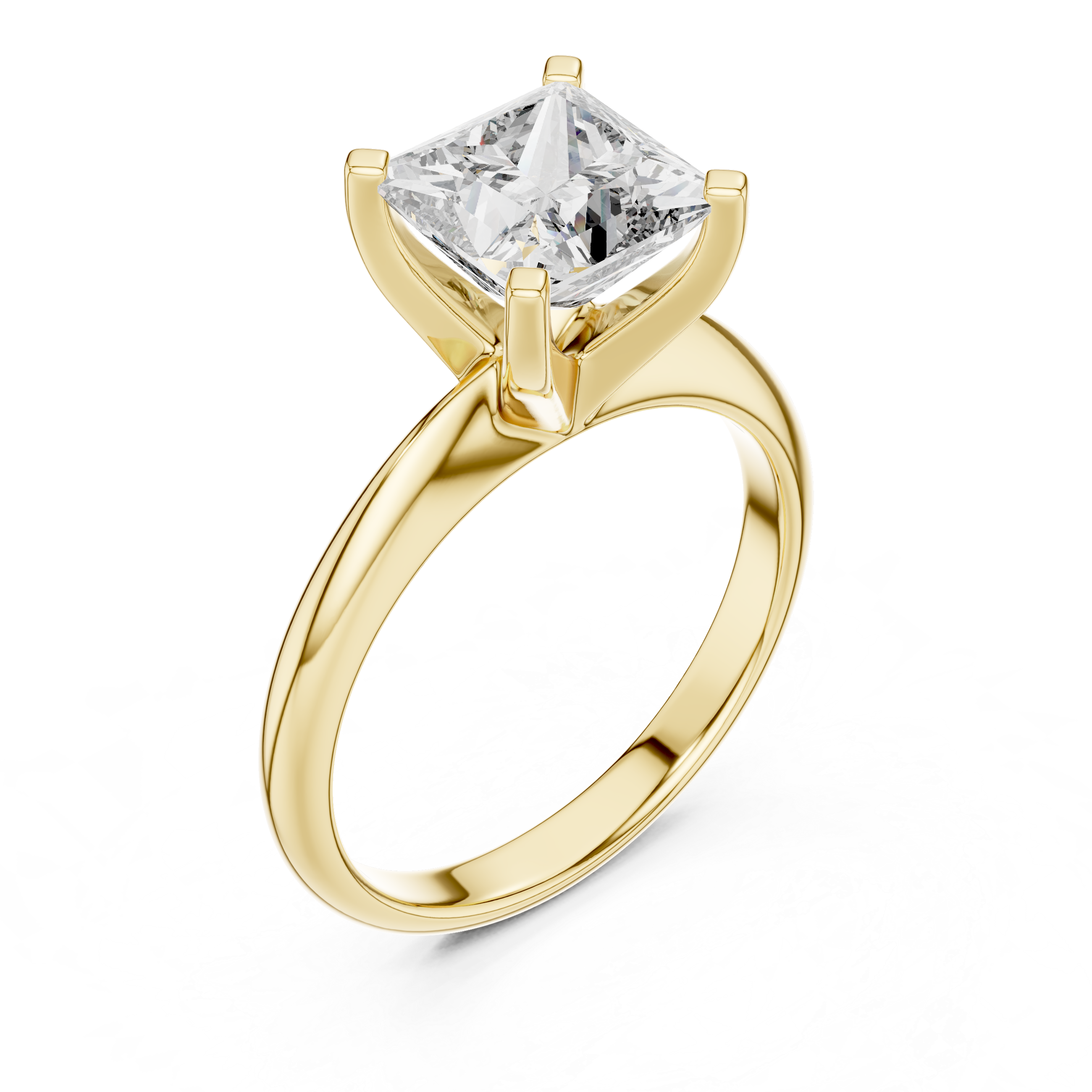 Princess Cut Brilliant Moissanite VVS1 Eternity Engagement Ring