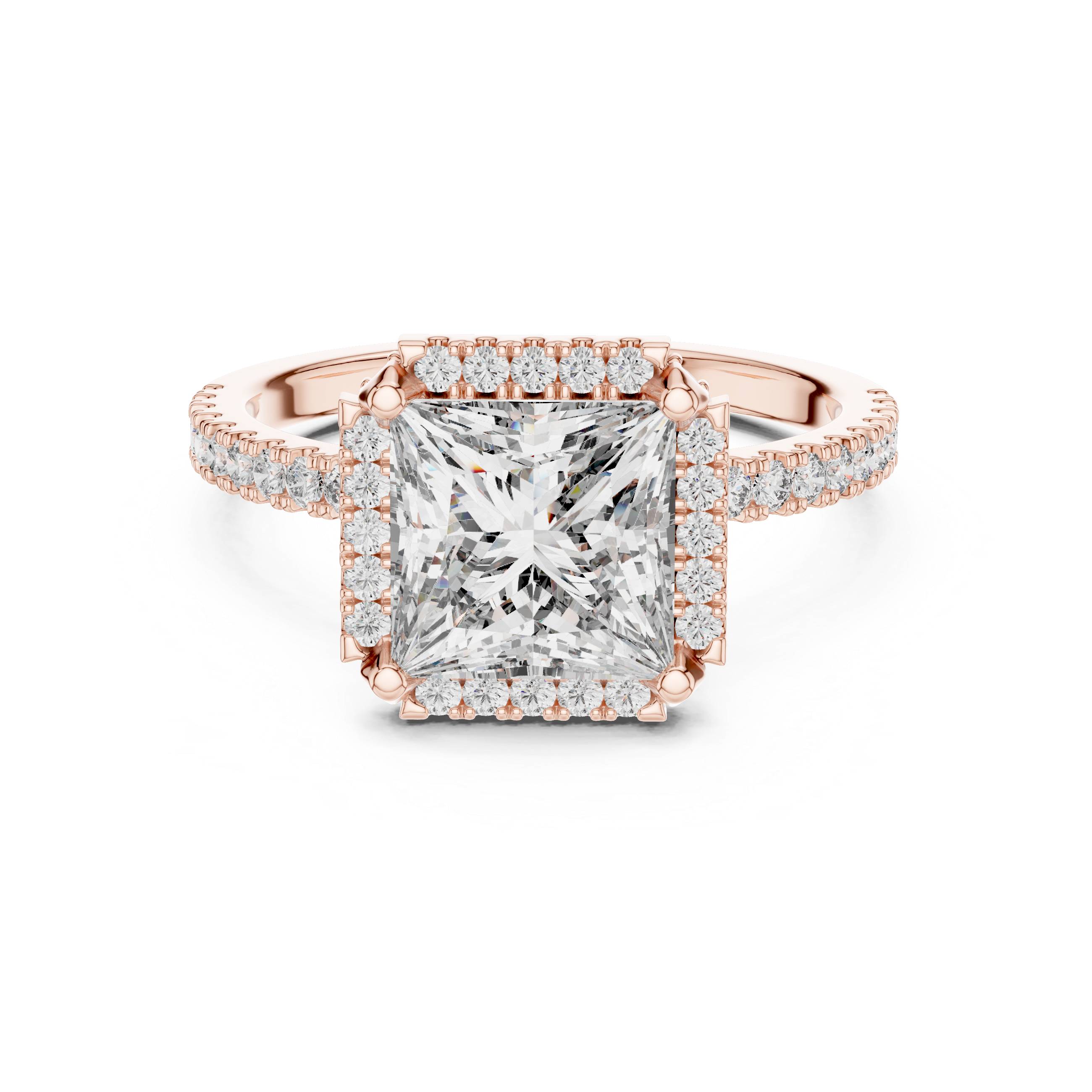 Princess And Round Cut Brilliant Moissanite VVS1 Eternity Engagement Ring