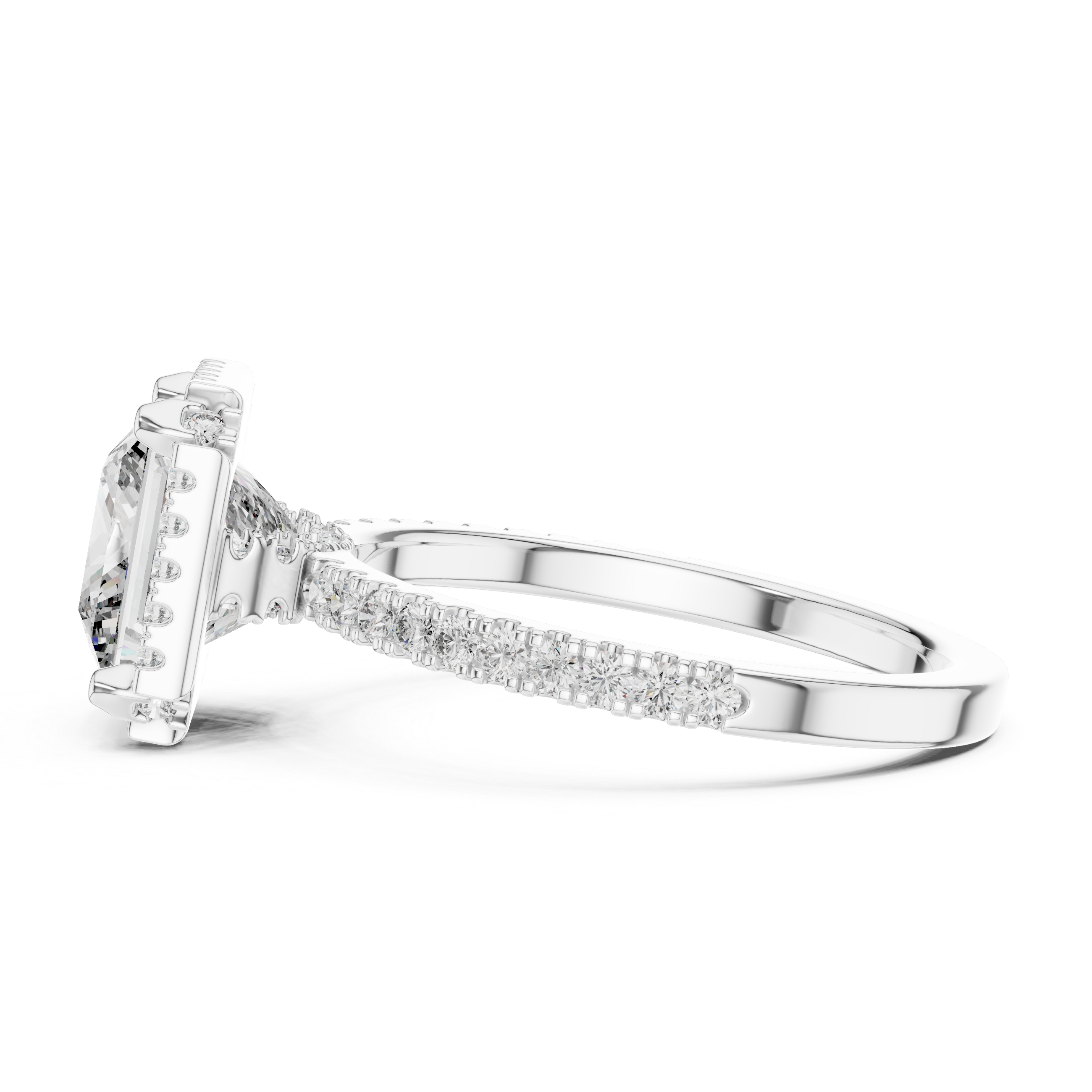 Princess And Round Cut Brilliant Moissanite VVS1 Eternity Engagement Ring