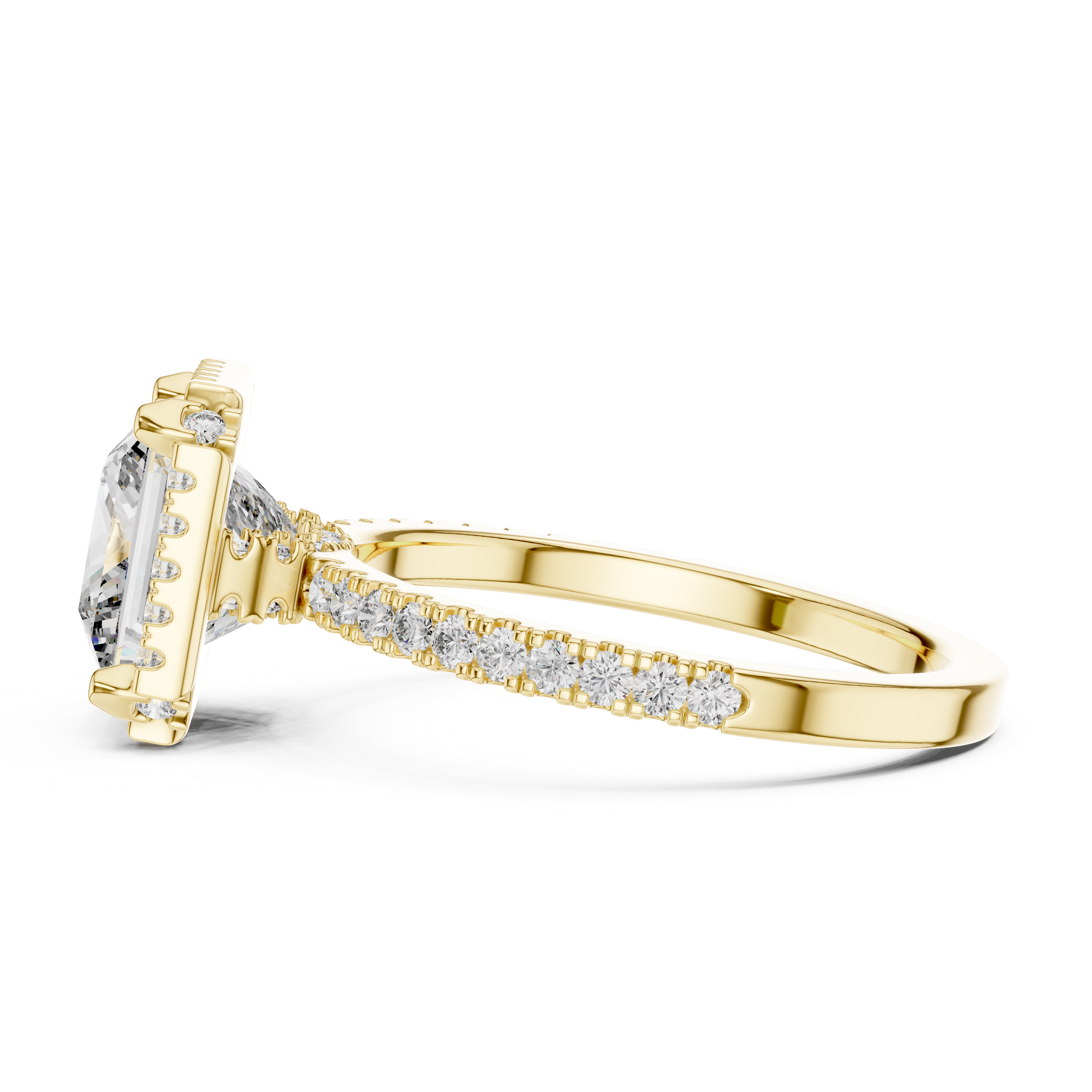 Princess And Round Cut Brilliant Moissanite VVS1 Eternity Engagement Ring