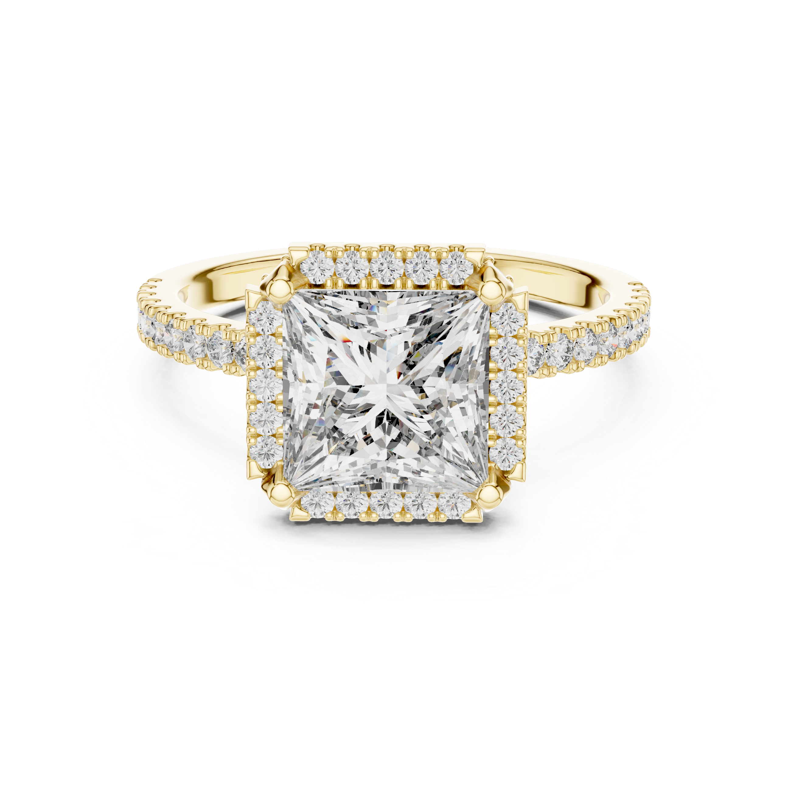 Princess And Round Cut Brilliant Moissanite VVS1 Eternity Engagement Ring