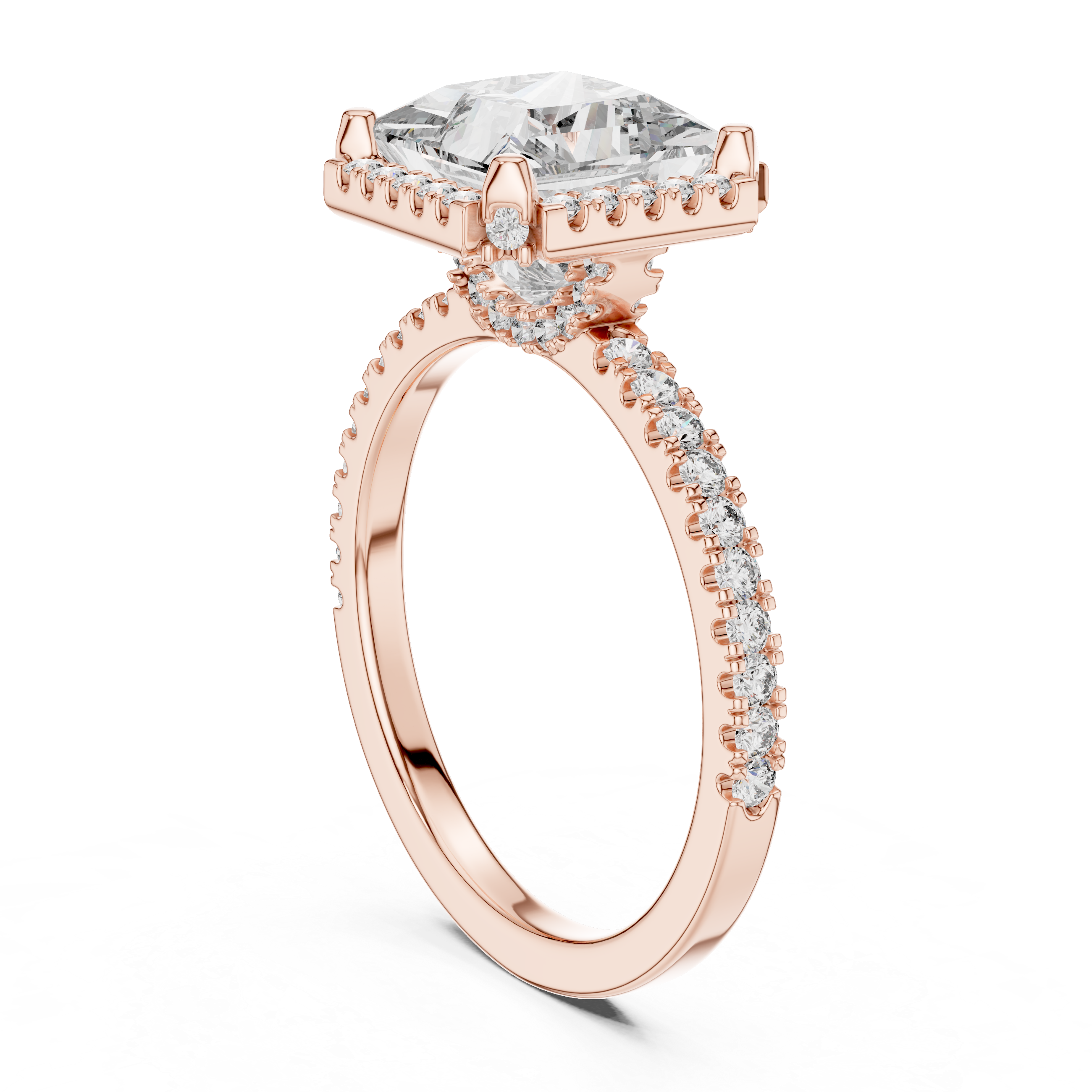 Princess And Round Cut Brilliant Moissanite VVS1 Eternity Engagement Ring