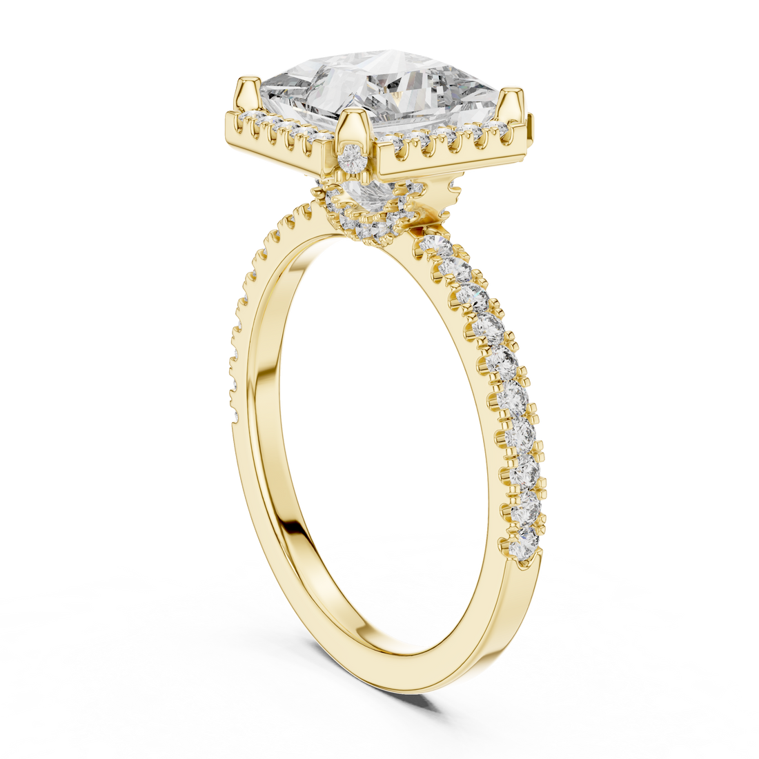 Princess And Round Cut Brilliant Moissanite VVS1 Eternity Engagement Ring