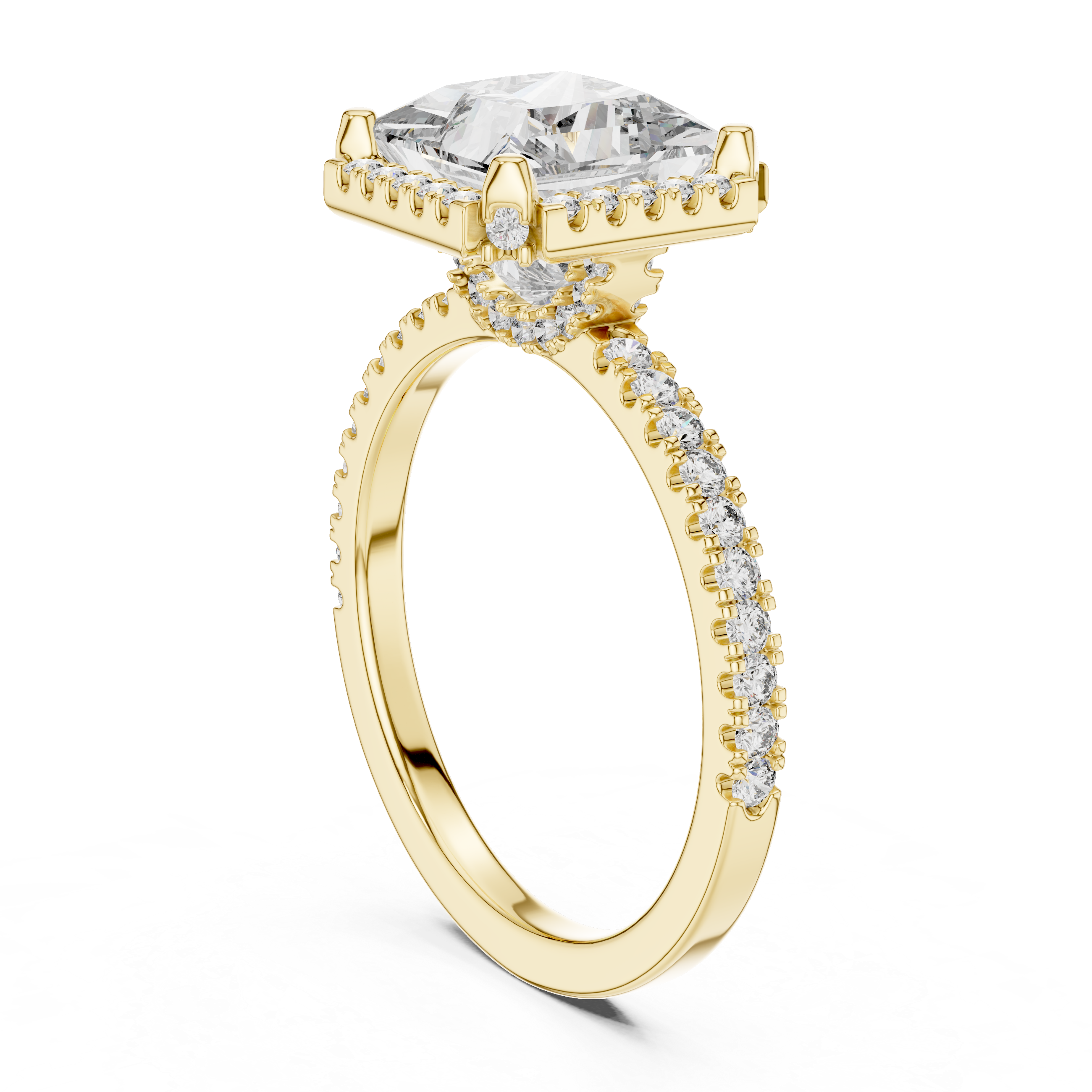 Princess And Round Cut Brilliant Moissanite VVS1 Eternity Engagement Ring
