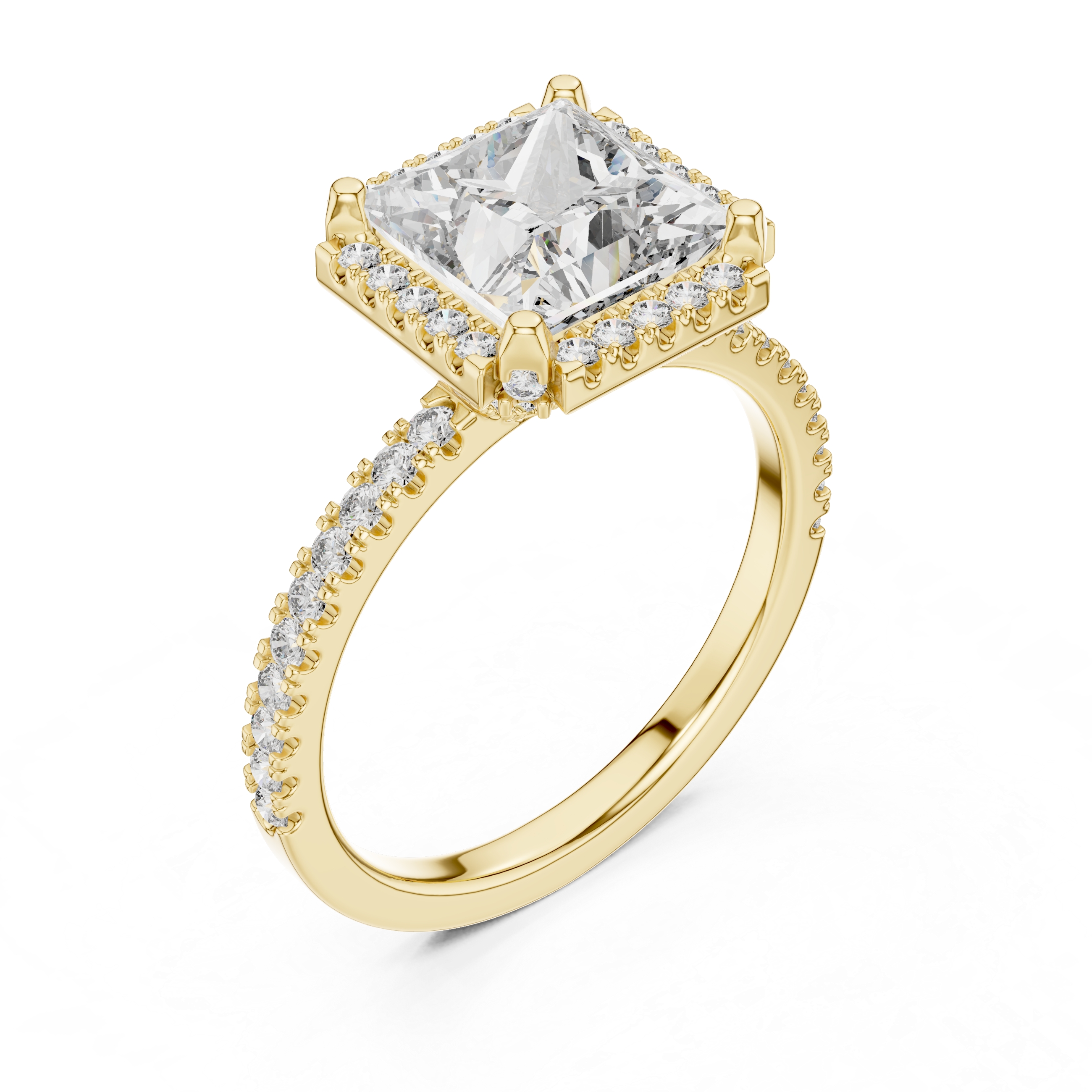 Princess And Round Cut Brilliant Moissanite VVS1 Eternity Engagement Ring