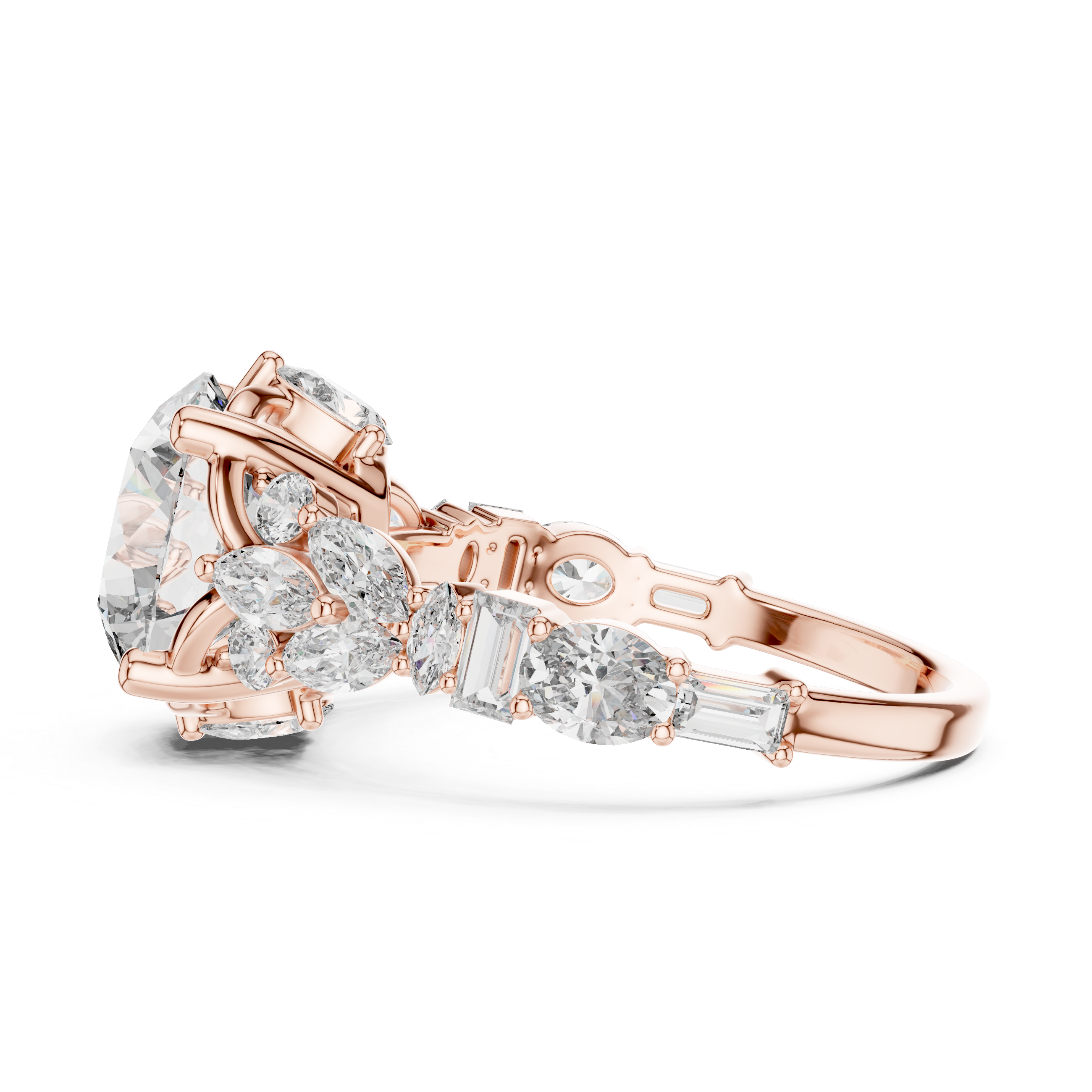 Round, Marquise, Baguette And Oval Cut Brilliant Moissanite VVS1 Eternity Engagement Ring
