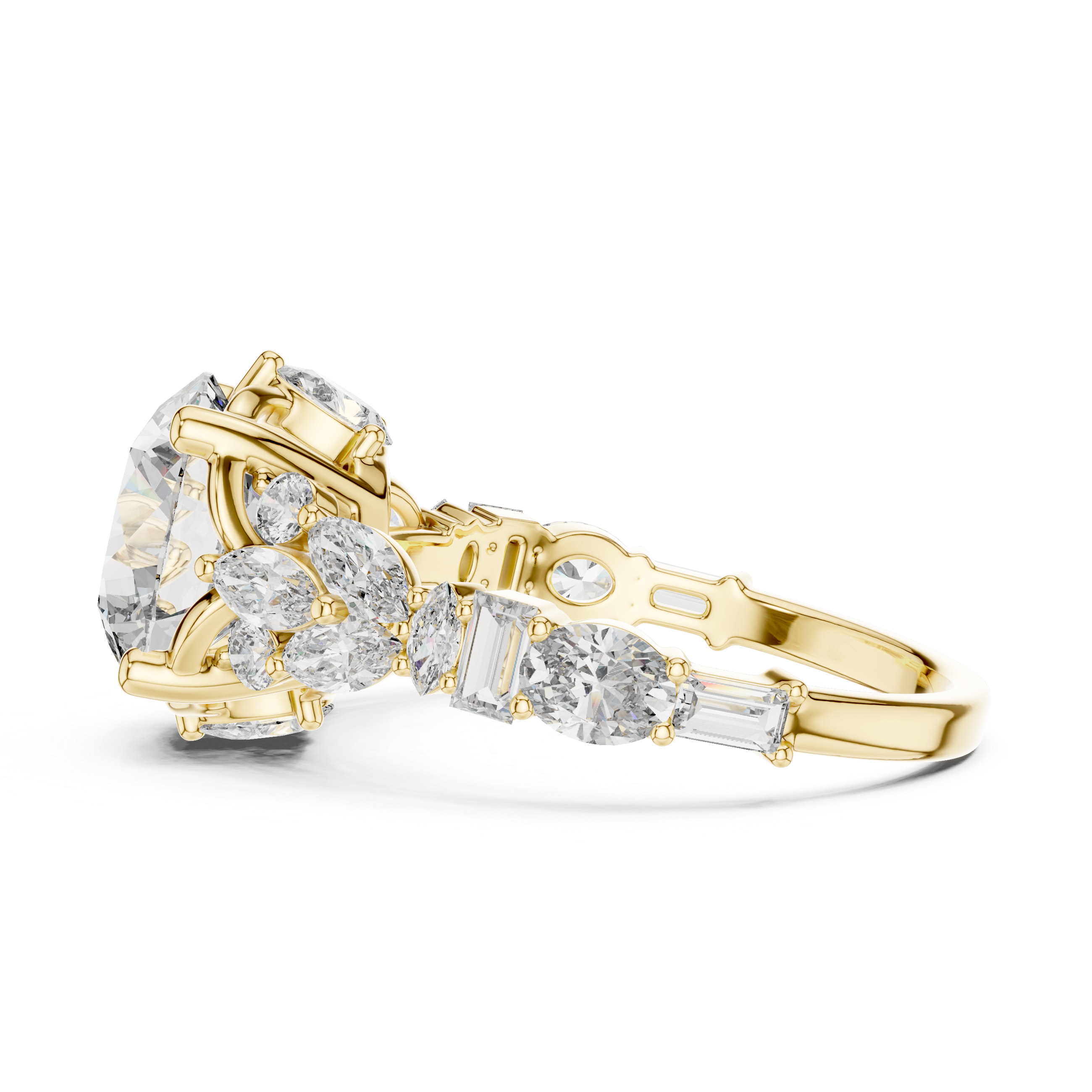Round, Marquise, Baguette And Oval Cut Brilliant Moissanite VVS1 Eternity Engagement Ring