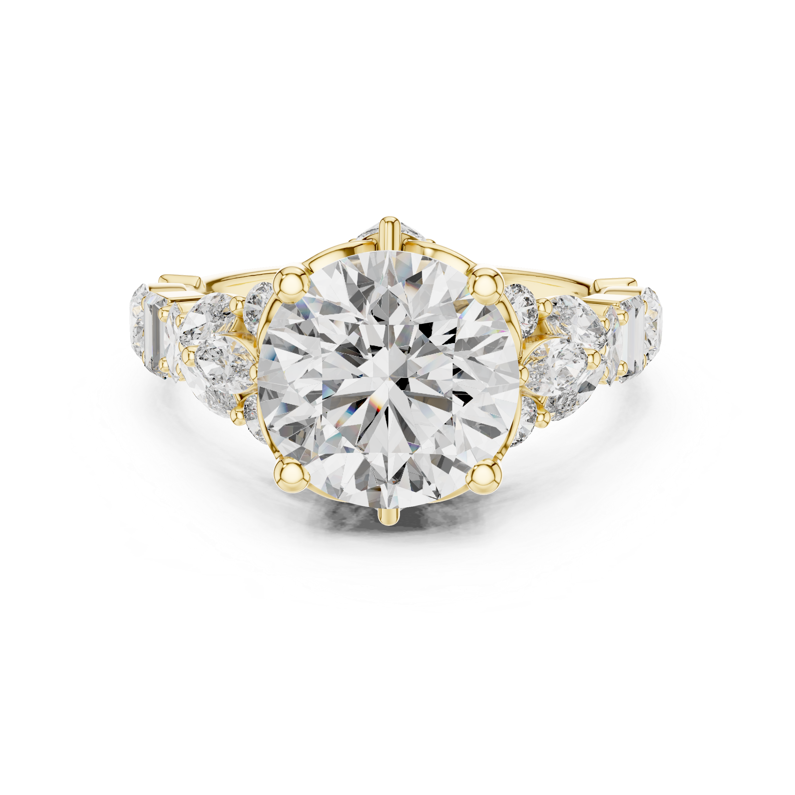 Round, Marquise, Baguette And Oval Cut Brilliant Moissanite VVS1 Eternity Engagement Ring