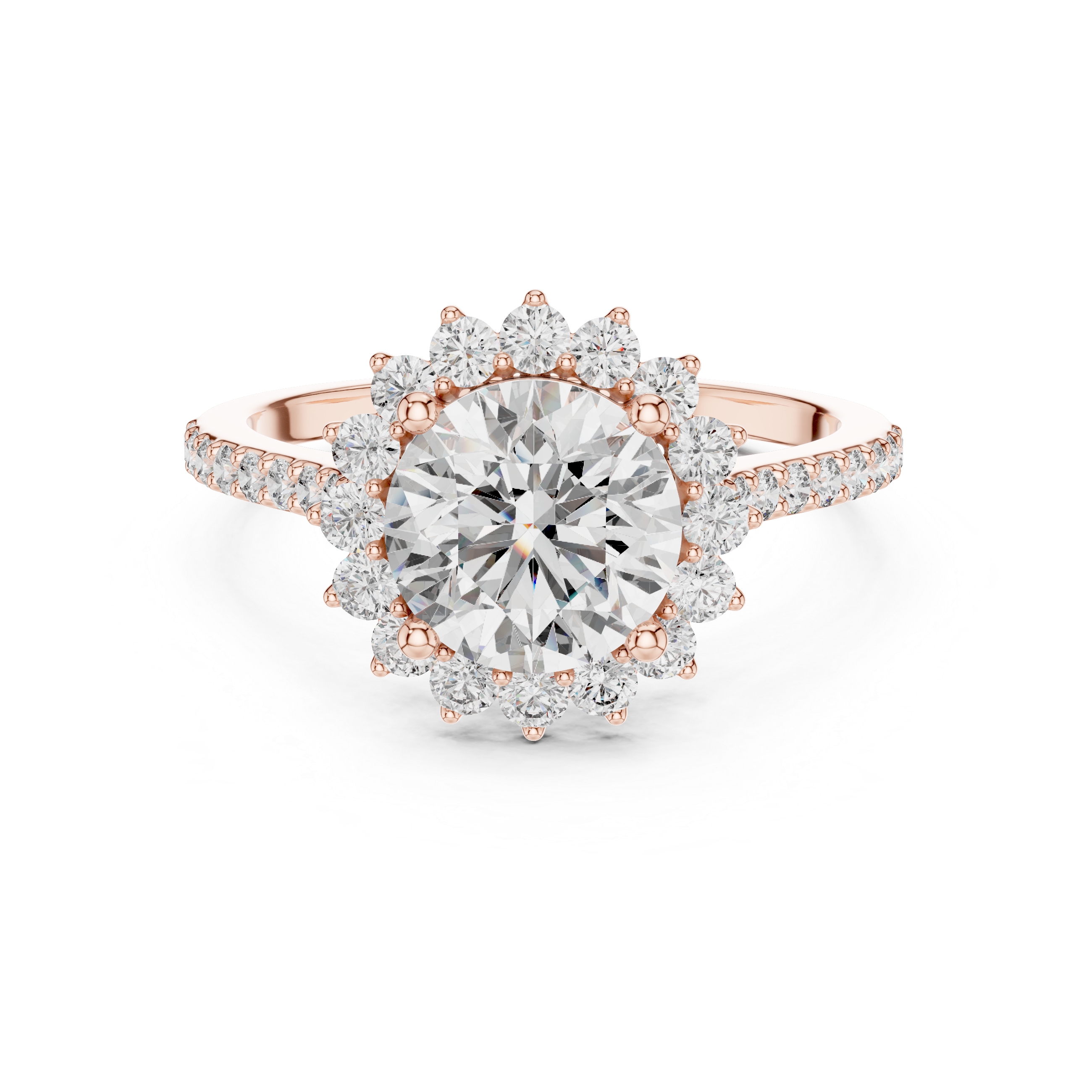 Round Cut Brilliant Moissanite VVS1 Eternity Engagement Ring
