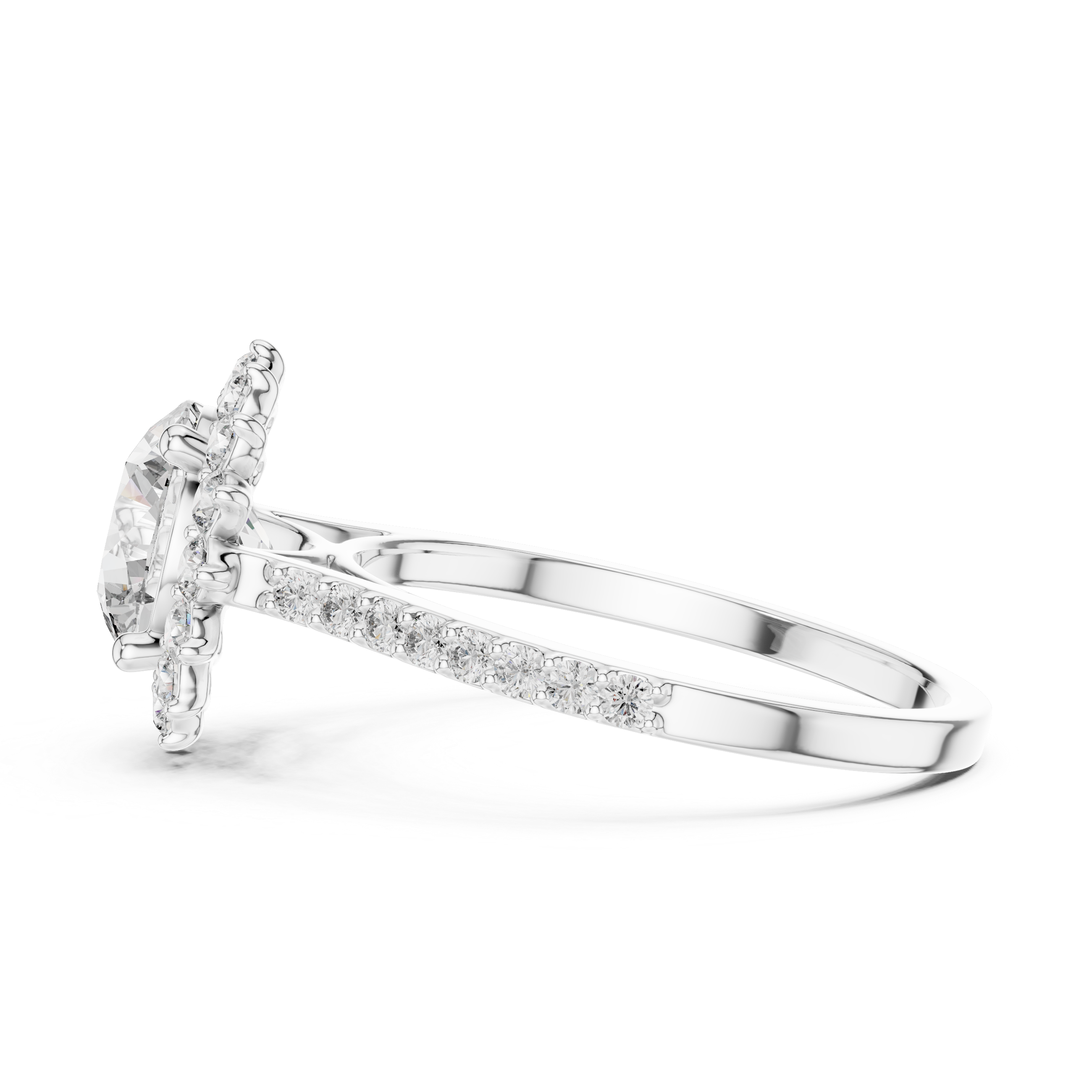 Round Cut Brilliant Moissanite VVS1 Eternity Engagement Ring