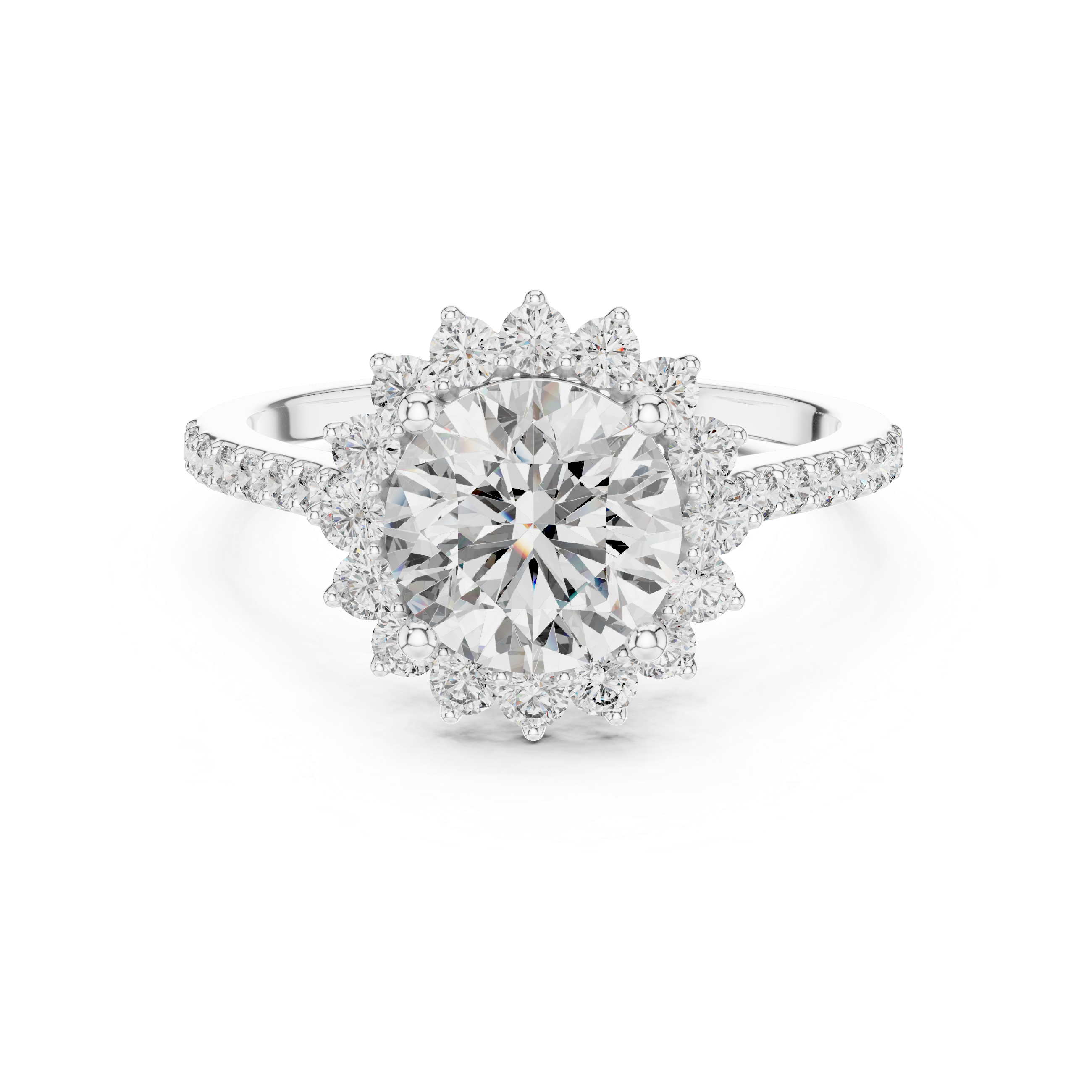 Round Cut Brilliant Moissanite VVS1 Eternity Engagement Ring