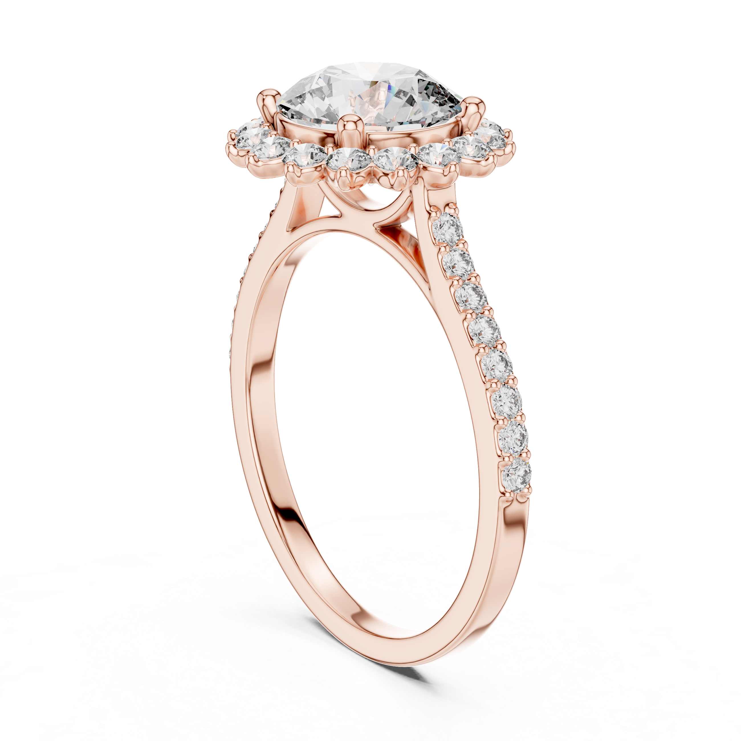 Round Cut Brilliant Moissanite VVS1 Eternity Engagement Ring