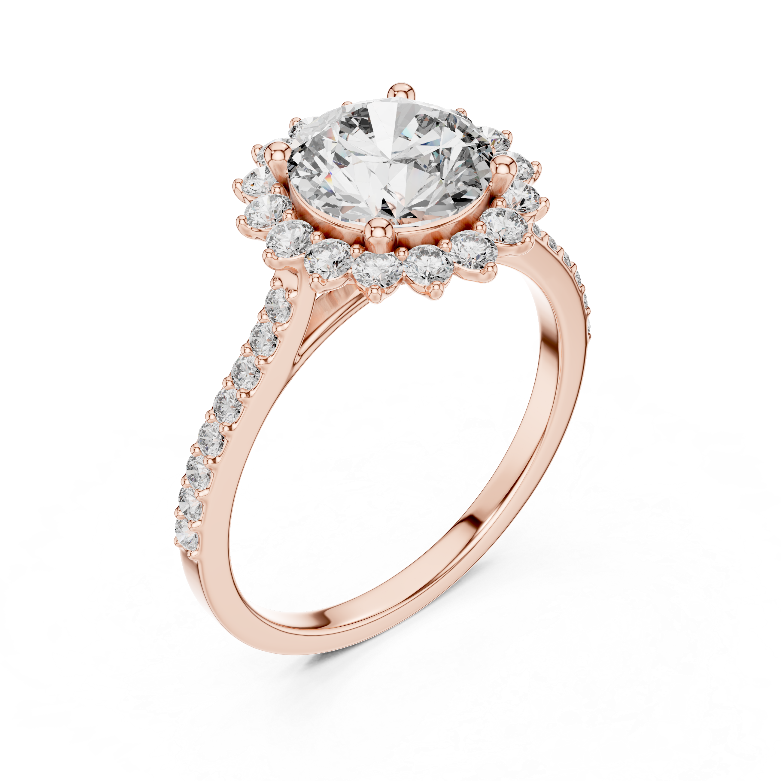 Round Cut Brilliant Moissanite VVS1 Eternity Engagement Ring