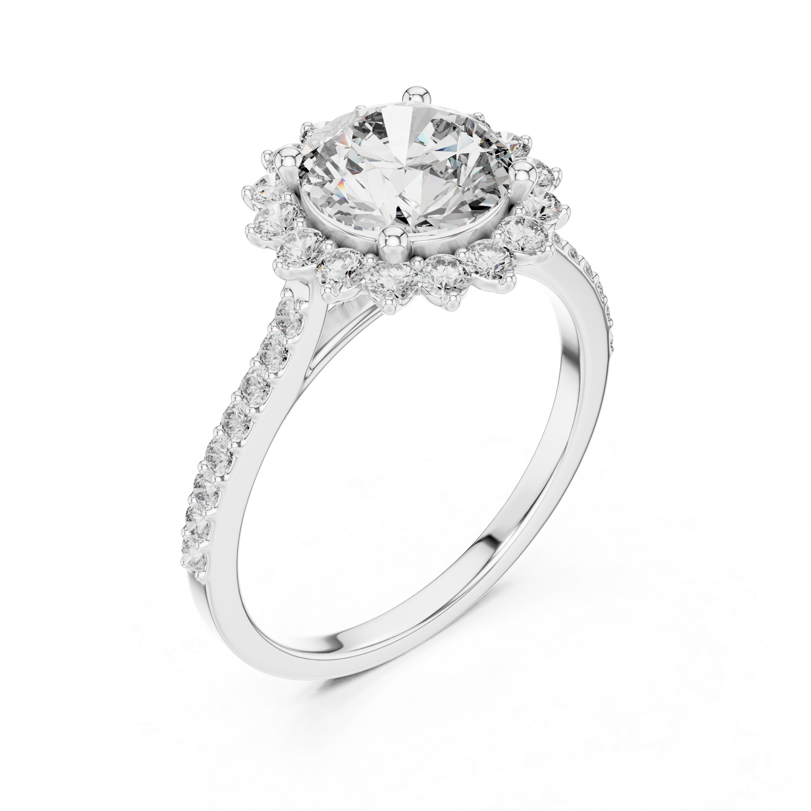 Round Cut Brilliant Moissanite VVS1 Eternity Engagement Ring