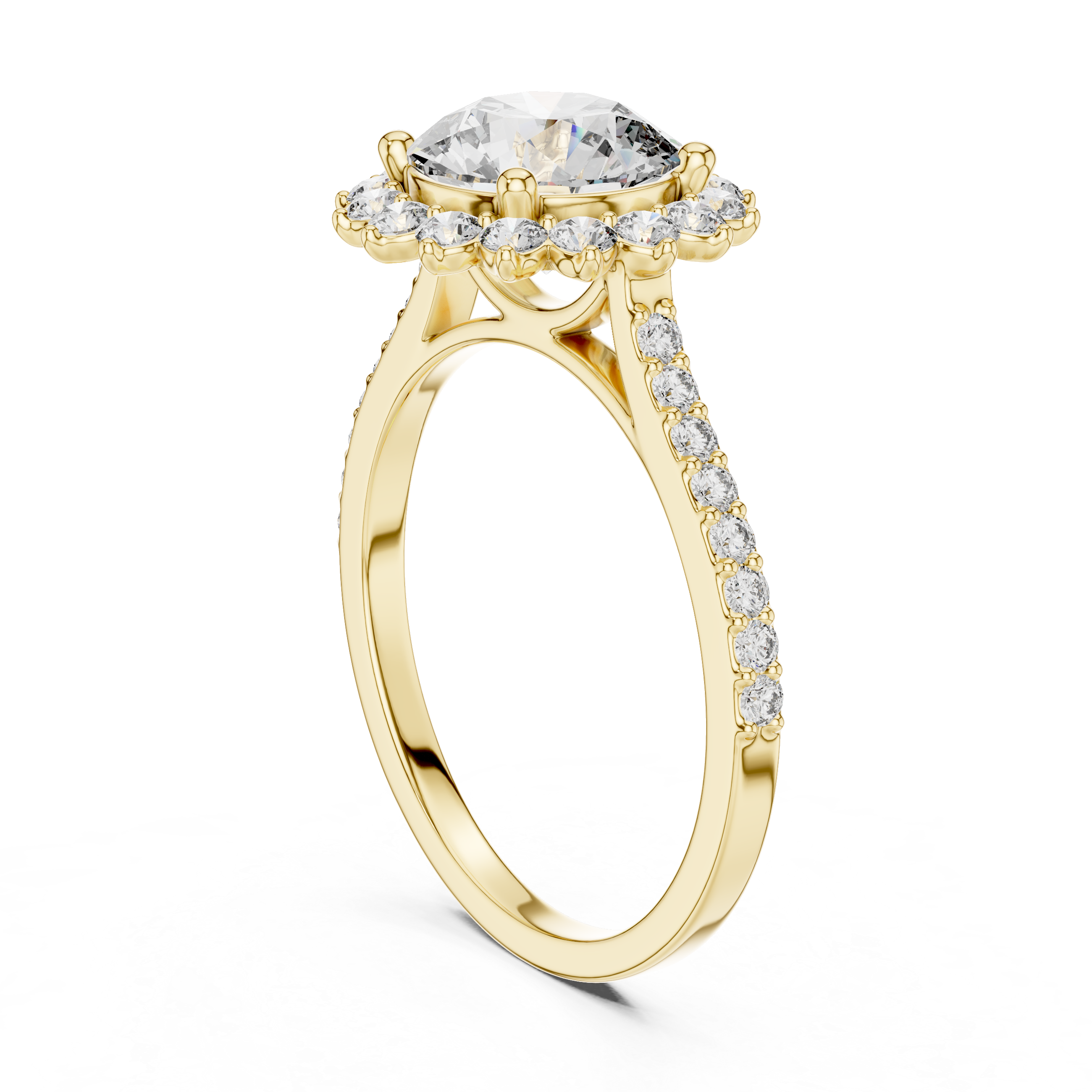 Round Cut Brilliant Moissanite VVS1 Eternity Engagement Ring