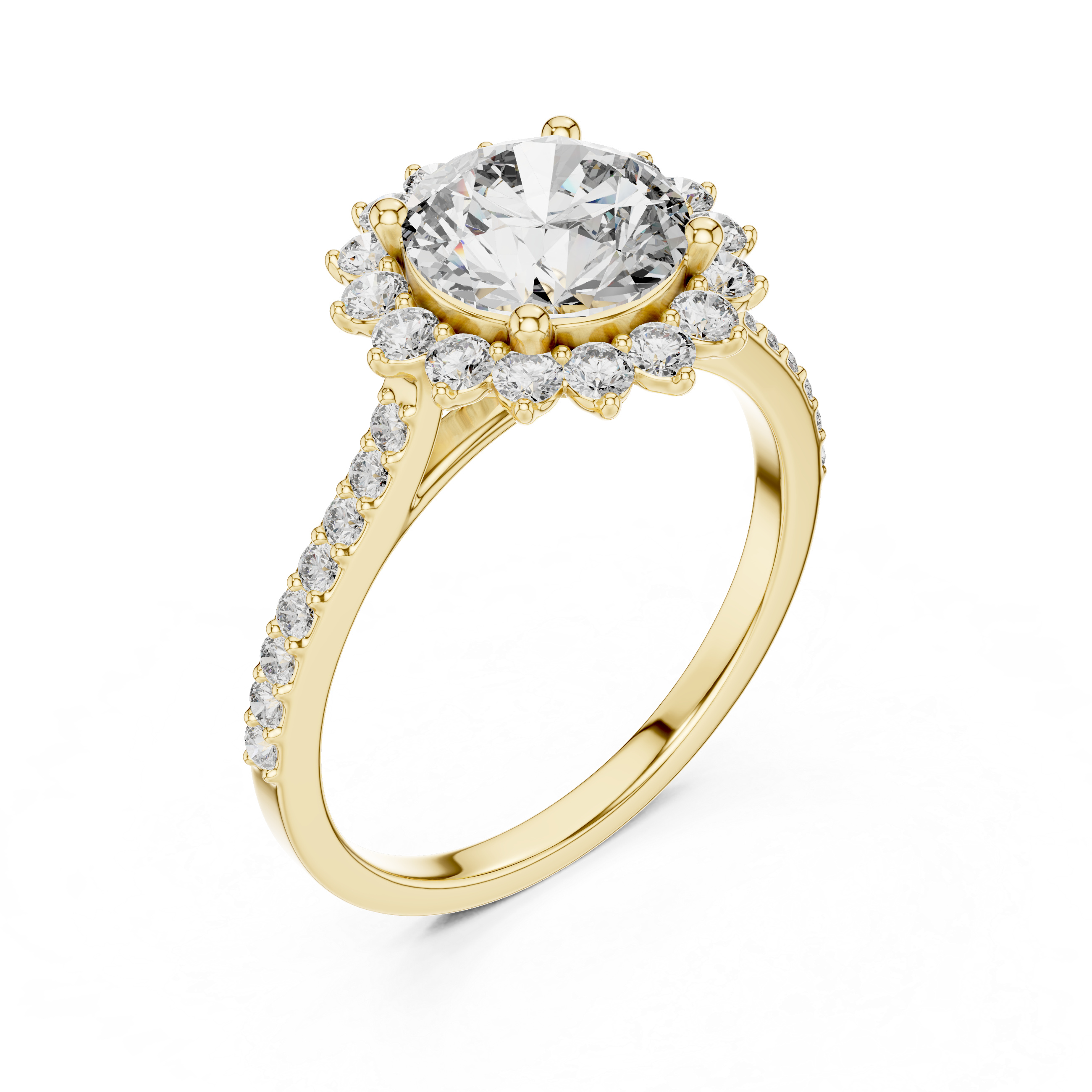 Round Cut Brilliant Moissanite VVS1 Eternity Engagement Ring
