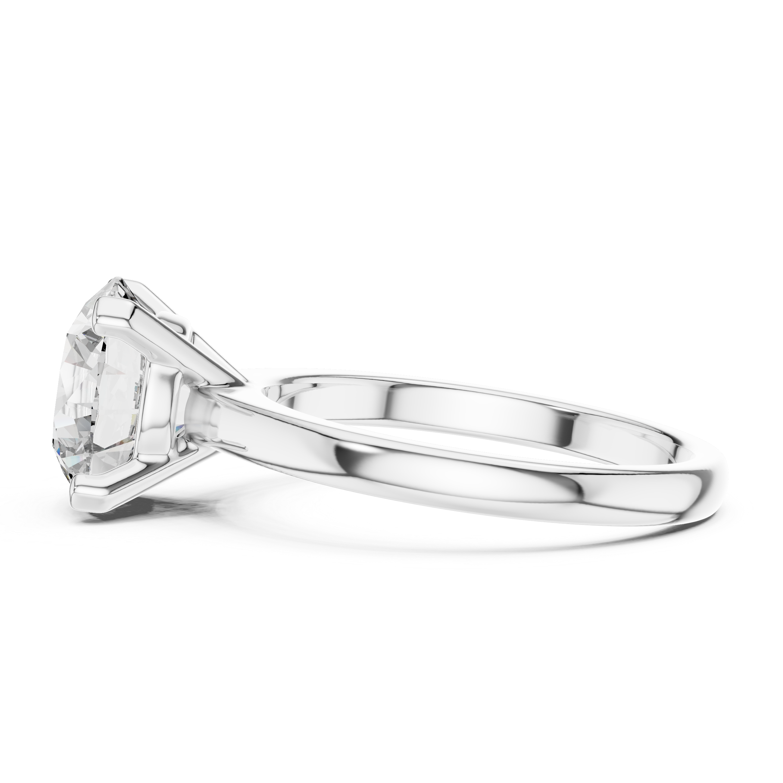 Round Cut Brilliant Moissanite VVS1 Eternity Engagement Ring
