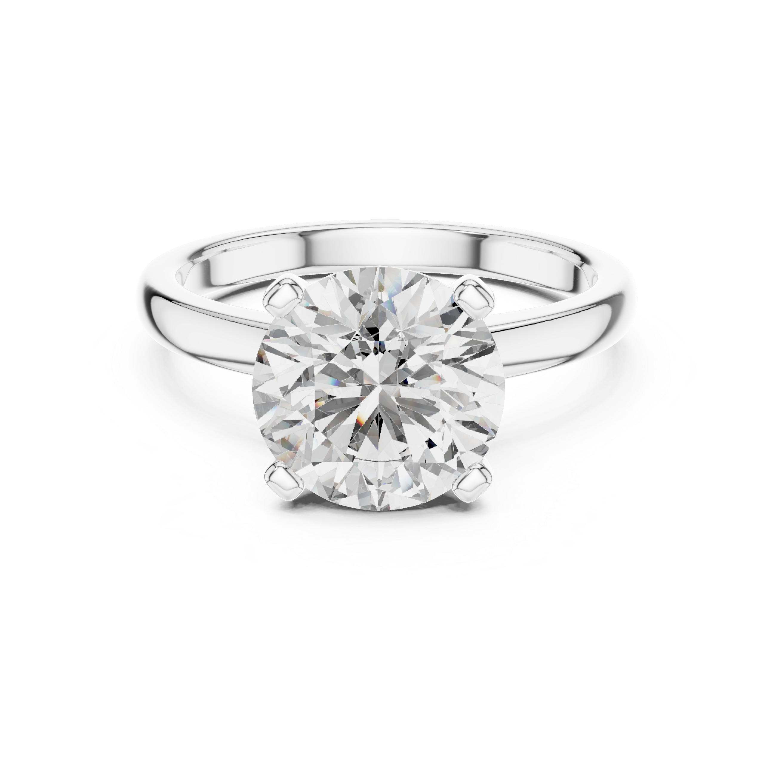 Round Cut Brilliant Moissanite VVS1 Eternity Engagement Ring