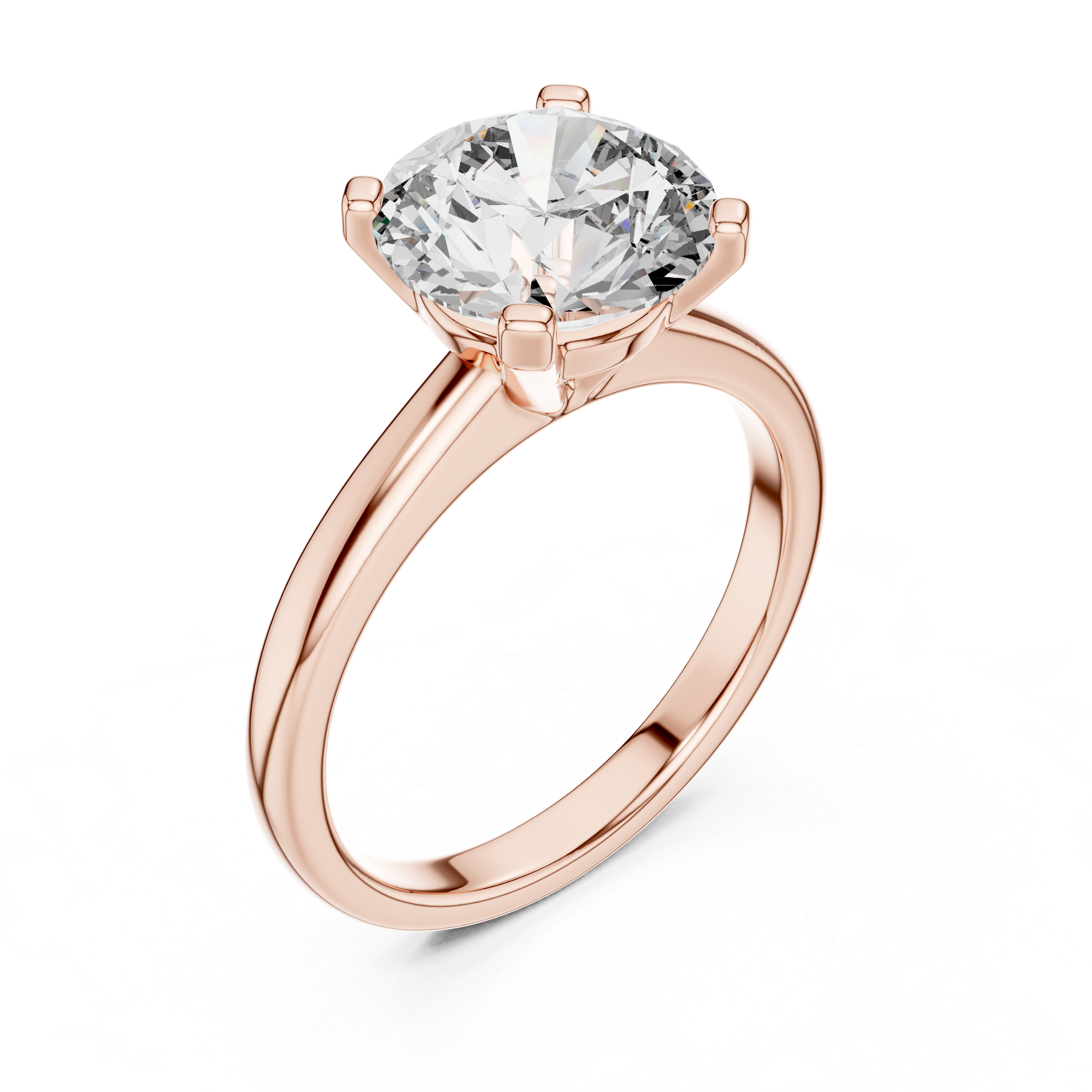 Round Cut Brilliant Moissanite VVS1 Eternity Engagement Ring