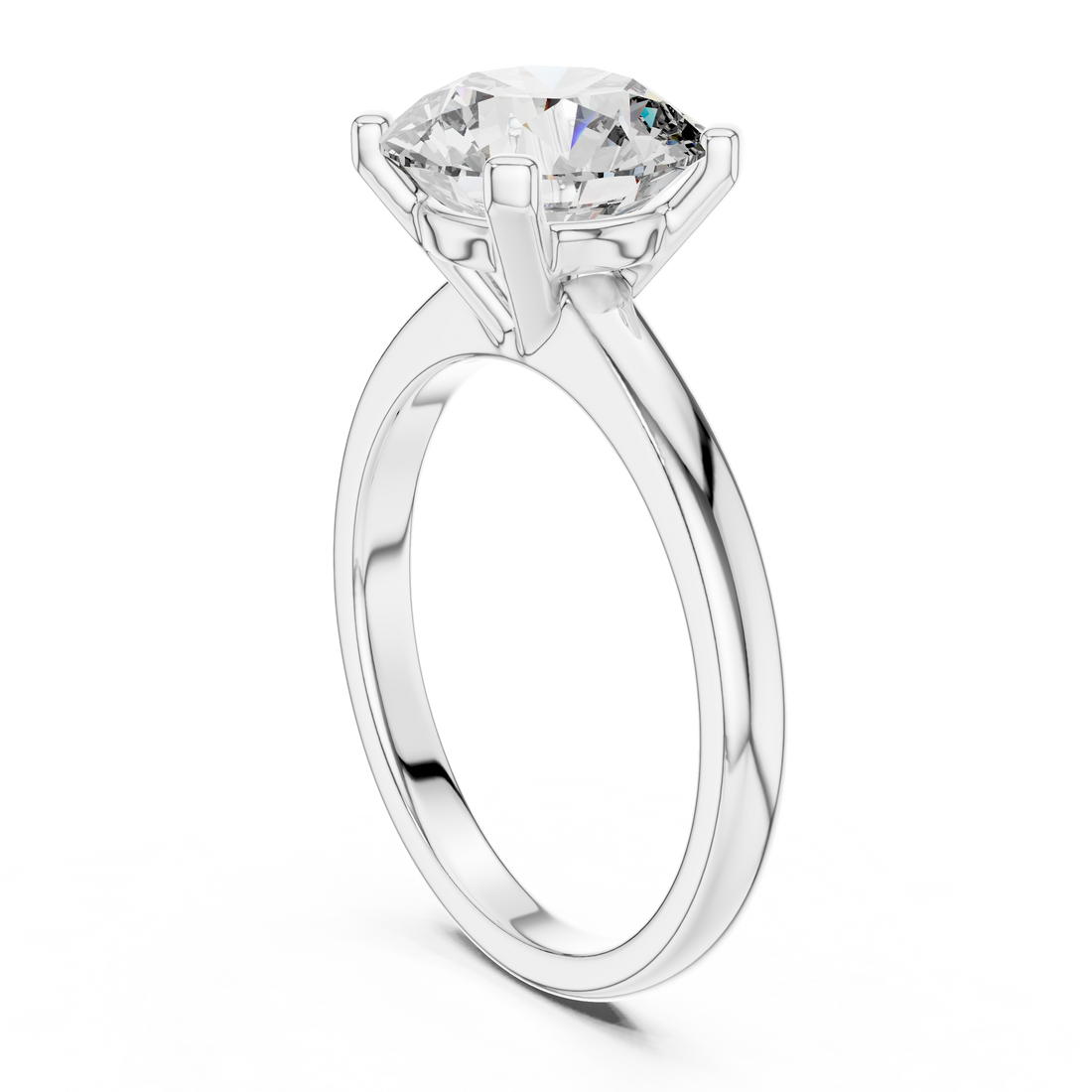 Round Cut Brilliant Moissanite VVS1 Eternity Engagement Ring