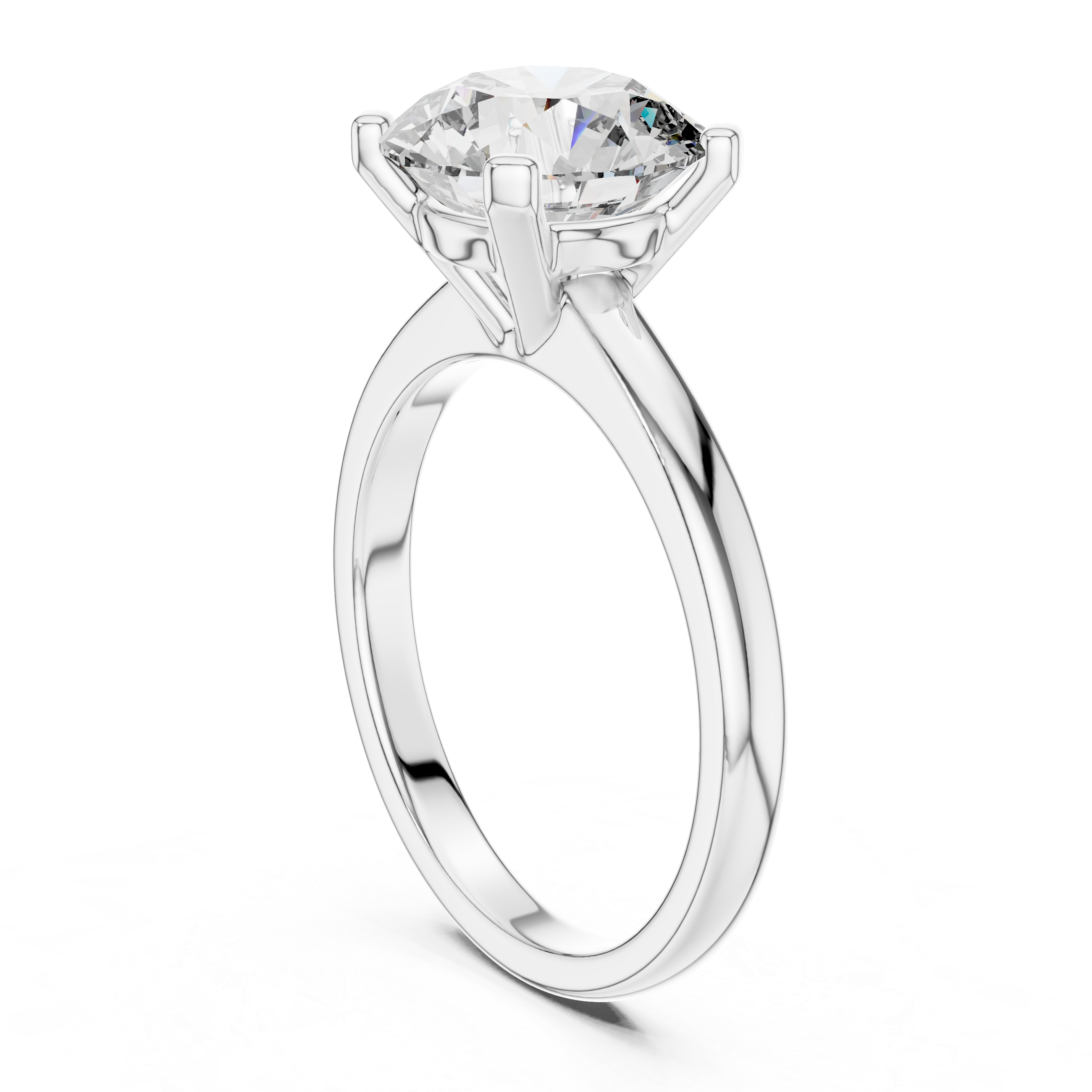 Round Cut Brilliant Moissanite VVS1 Eternity Engagement Ring