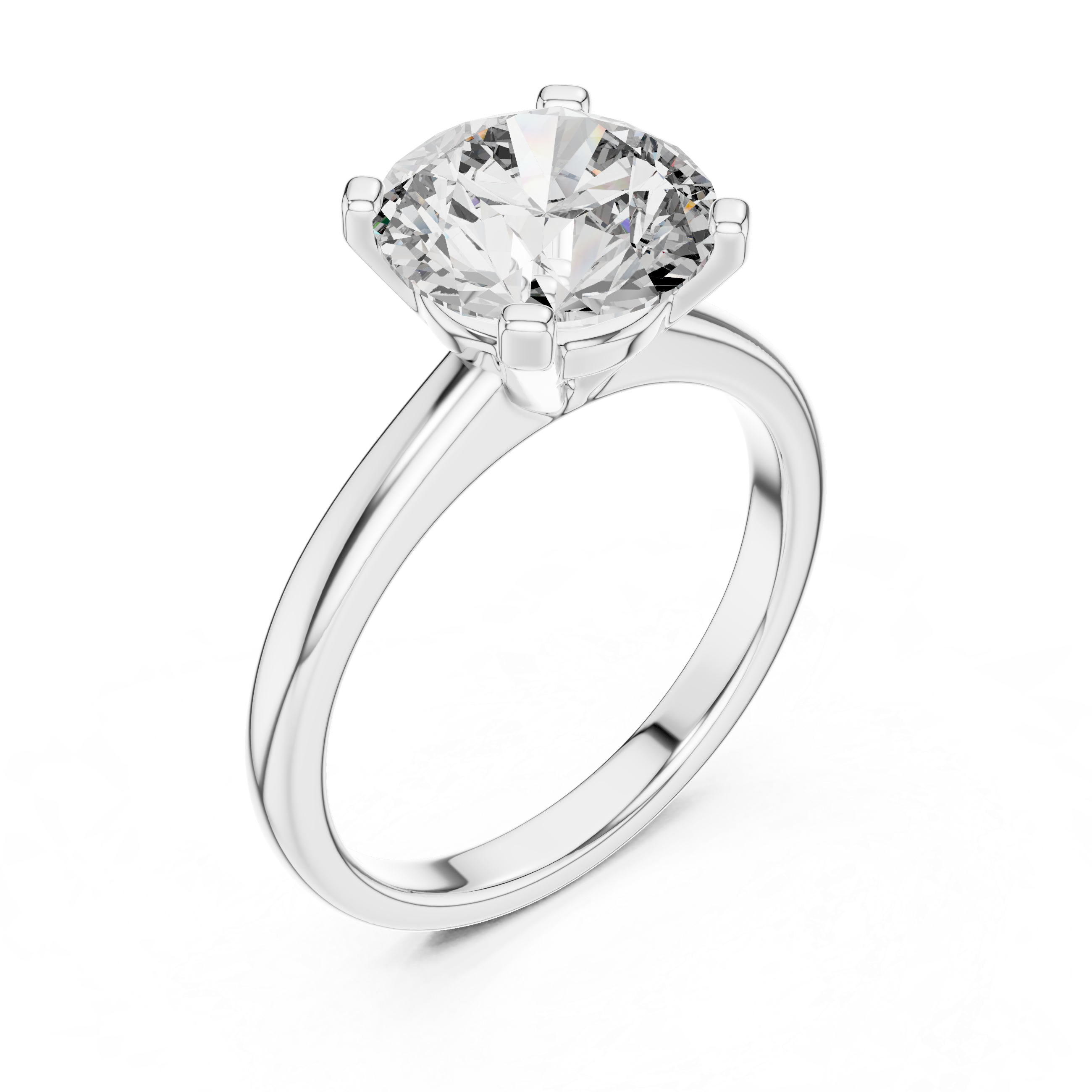 Round Cut Brilliant Moissanite VVS1 Eternity Engagement Ring