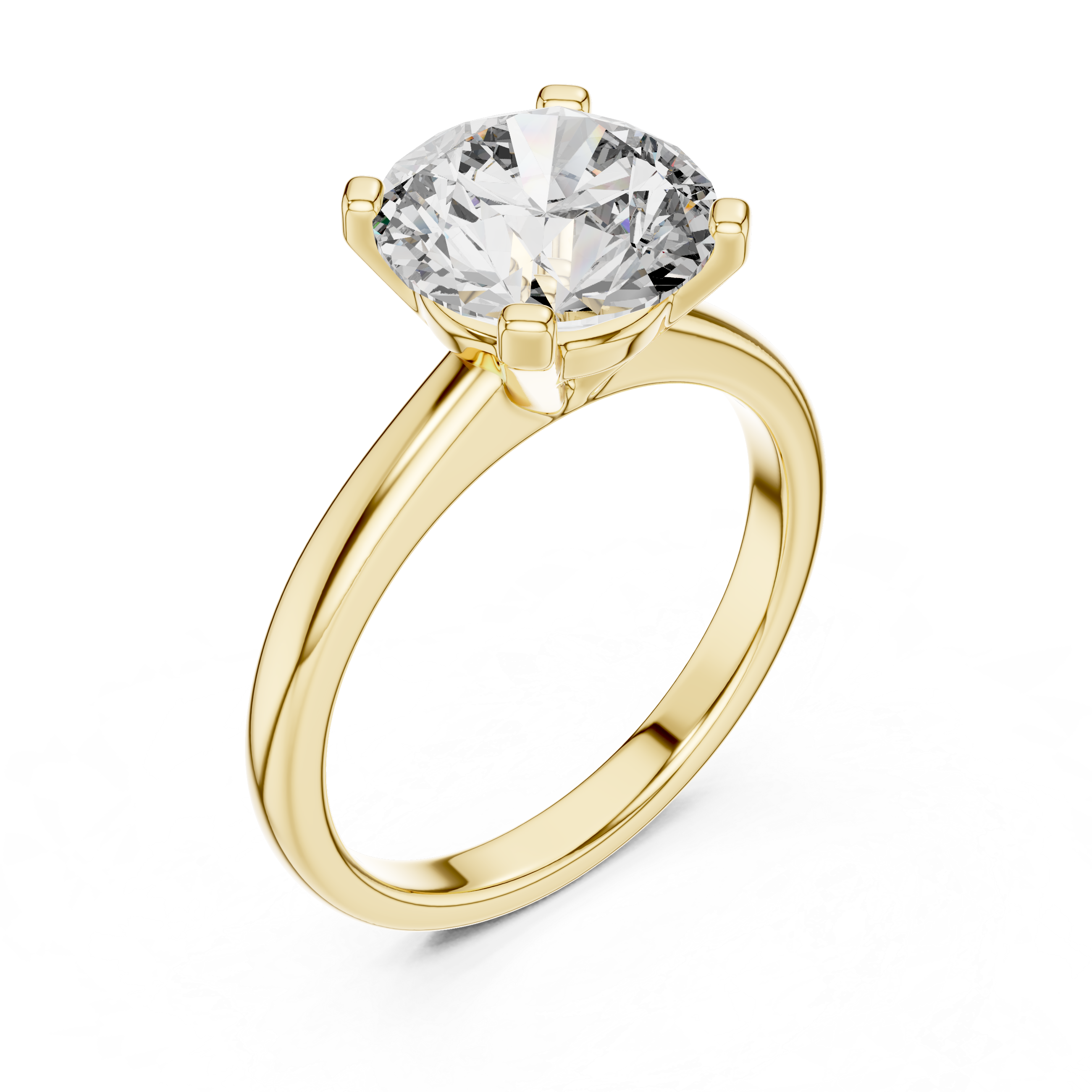 Round Cut Brilliant Moissanite VVS1 Eternity Engagement Ring
