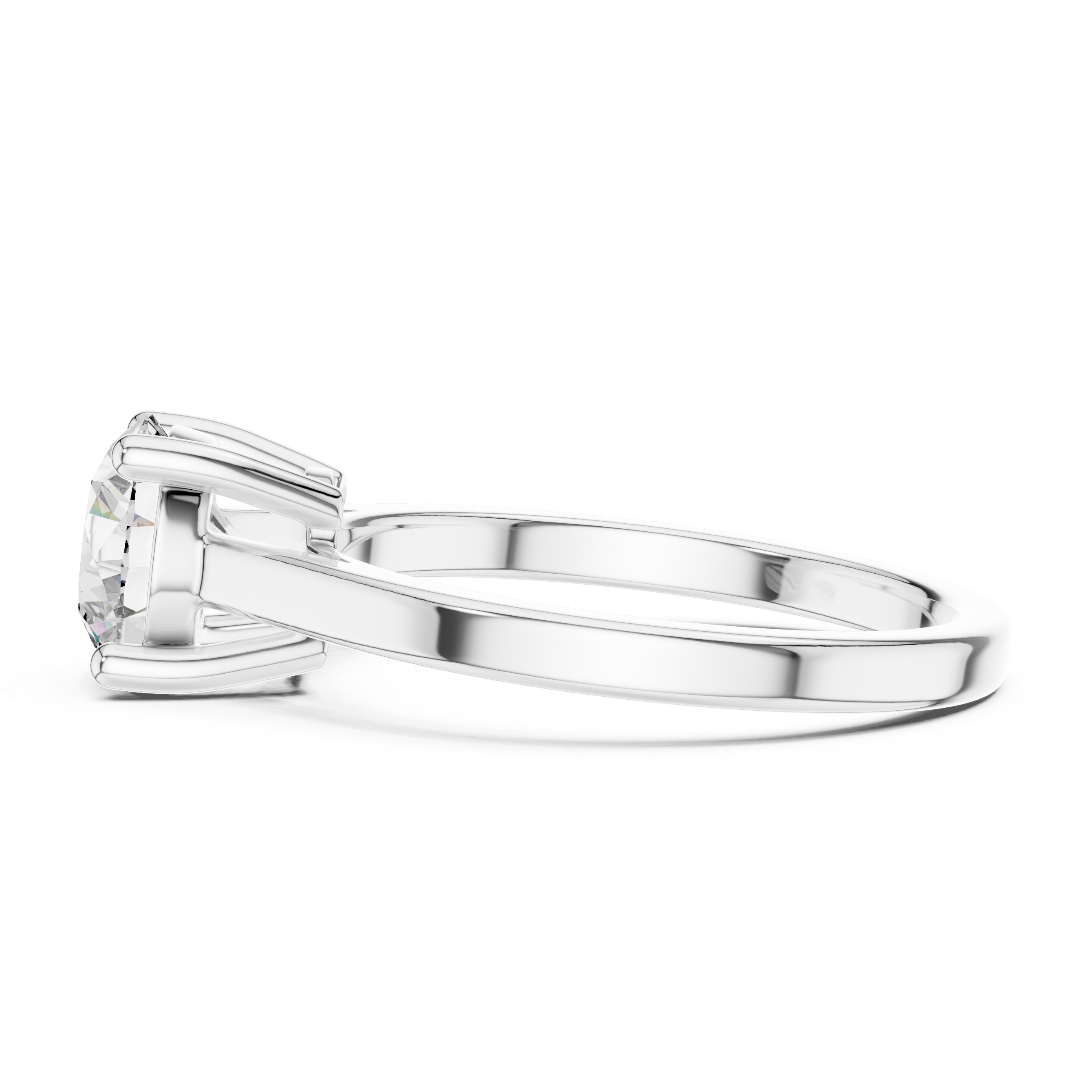 Round Cut Brilliant Moissanite VVS1 Eternity Engagement Ring