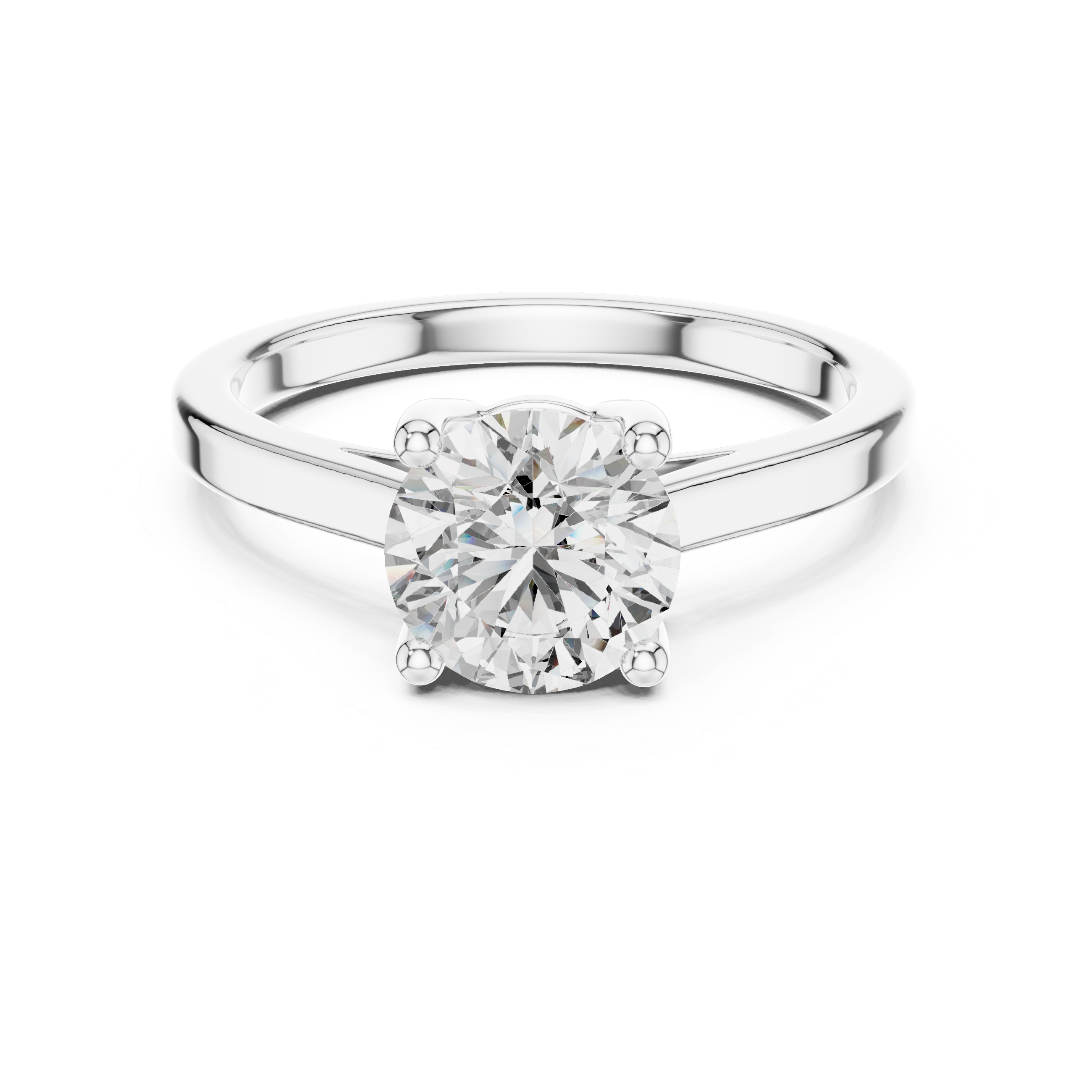 Round Cut Brilliant Moissanite VVS1 Eternity Engagement Ring