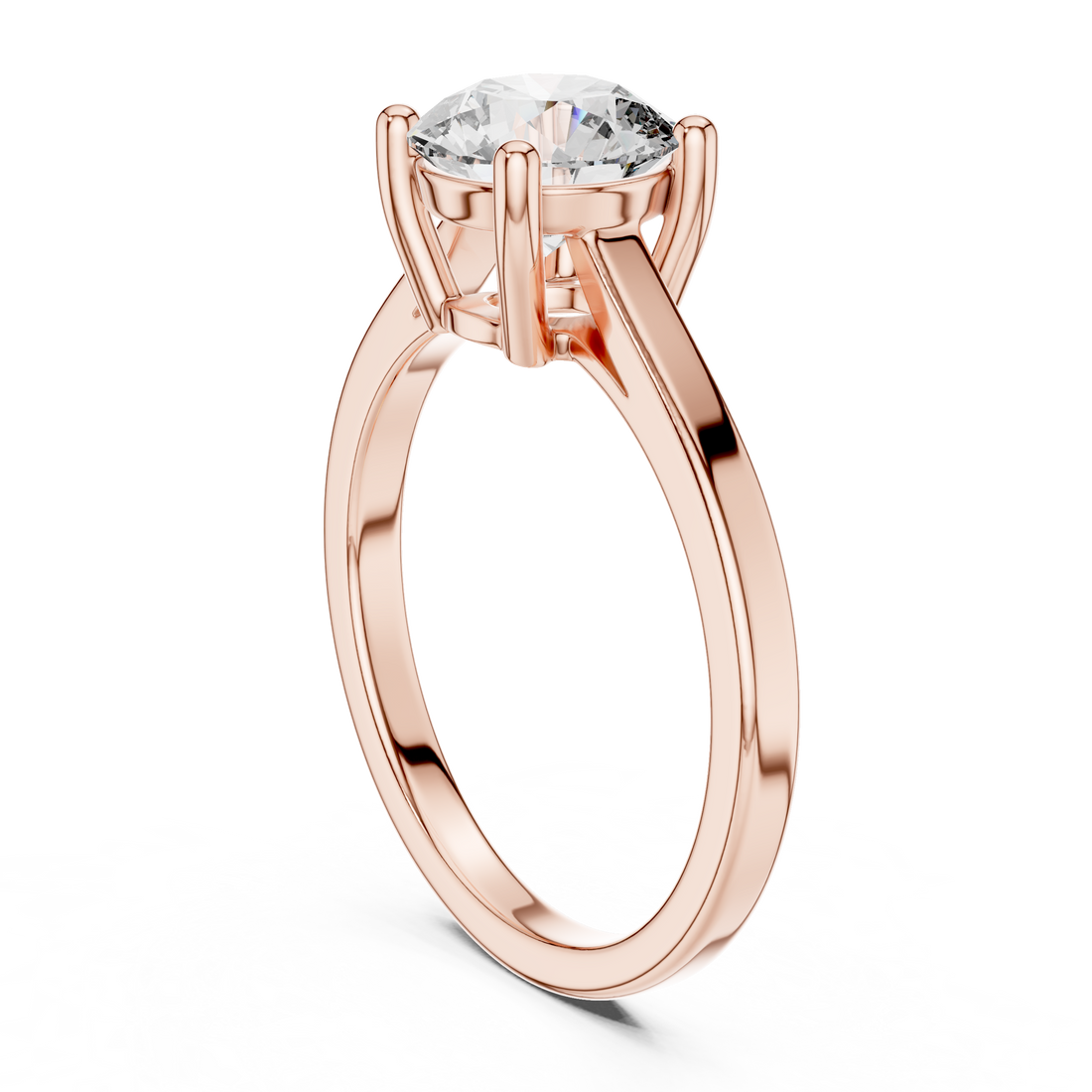 Round Cut Brilliant Moissanite VVS1 Eternity Engagement Ring