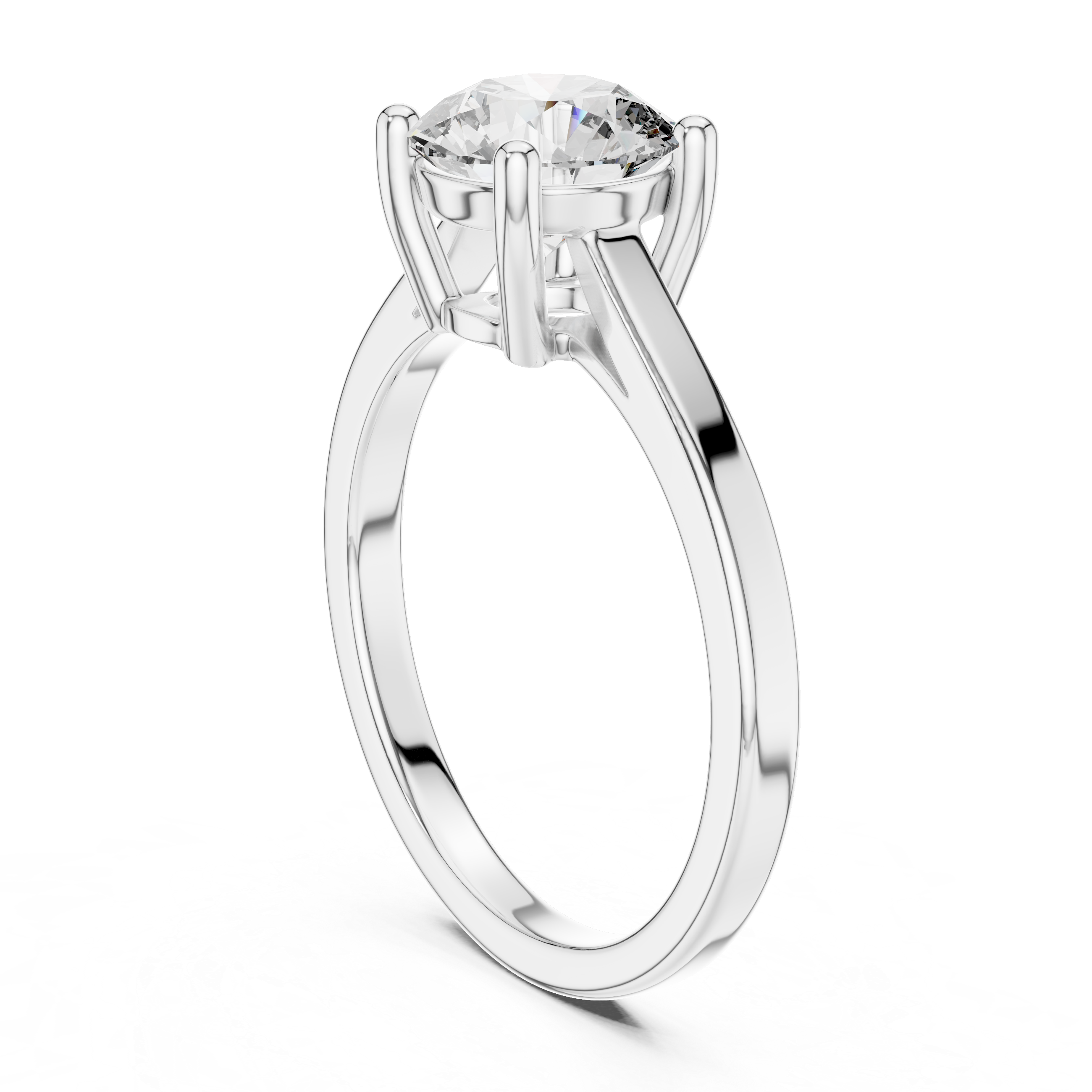 Round Cut Brilliant Moissanite VVS1 Eternity Engagement Ring