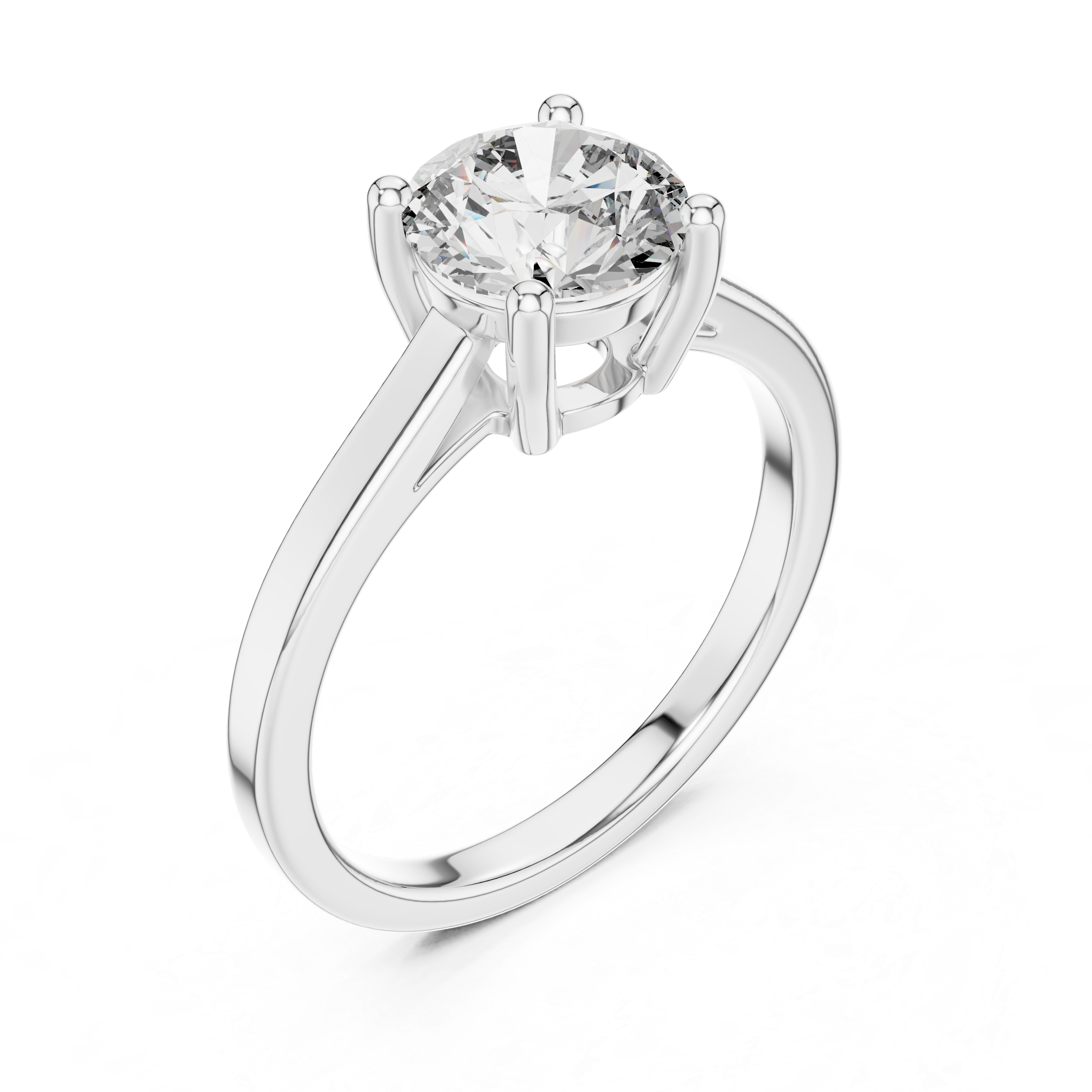 Round Cut Brilliant Moissanite VVS1 Eternity Engagement Ring