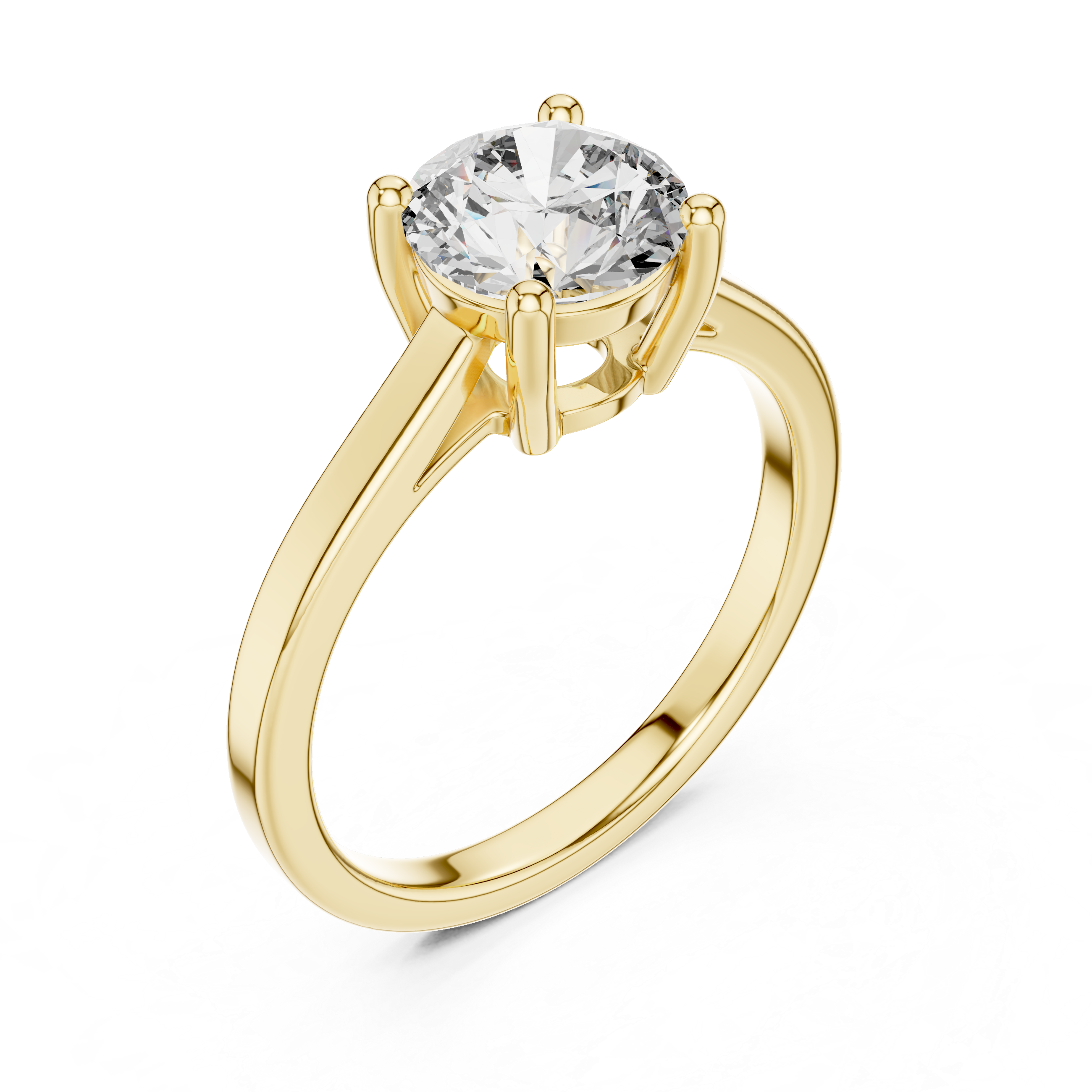 Round Cut Brilliant Moissanite VVS1 Eternity Engagement Ring