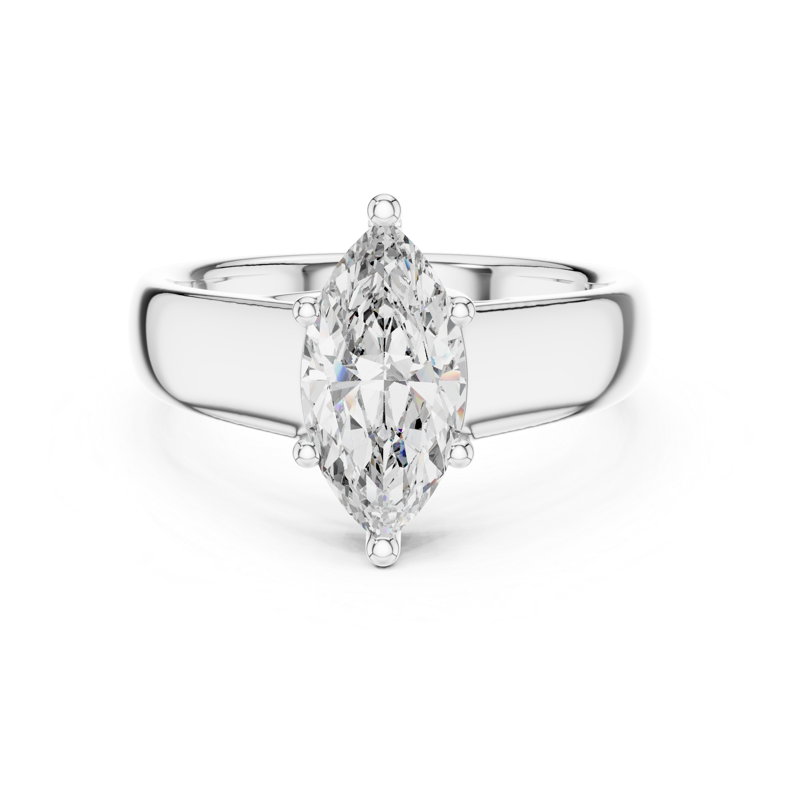Marquise Cut Brilliant Moissanite VVS1 Eternity Engagement Ring